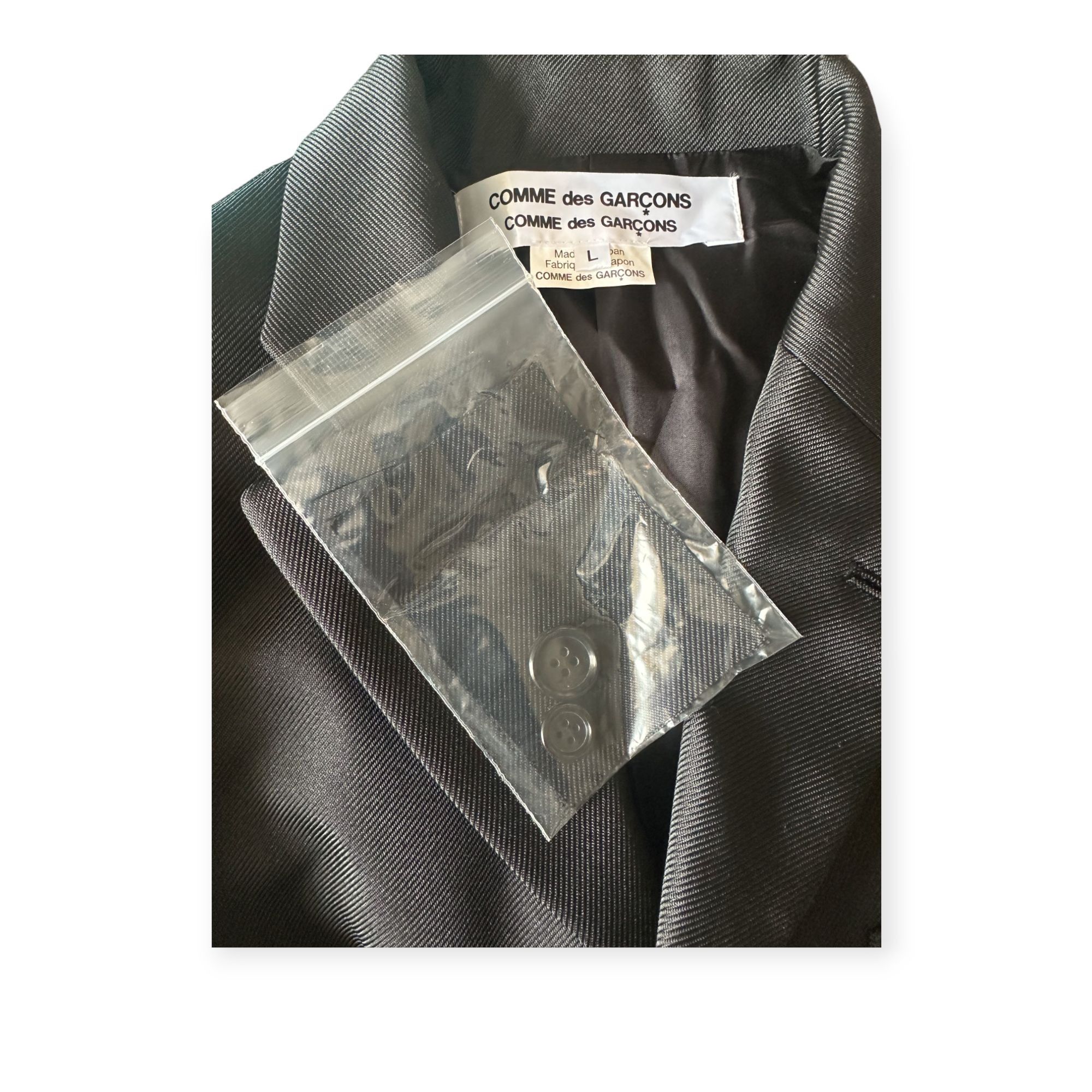 Comme des Garcons Comme des Garçons CDG Polyester Serge Thick Blazer Black, Si Size L / US 10 / IT 46 - 16 Thumbnail