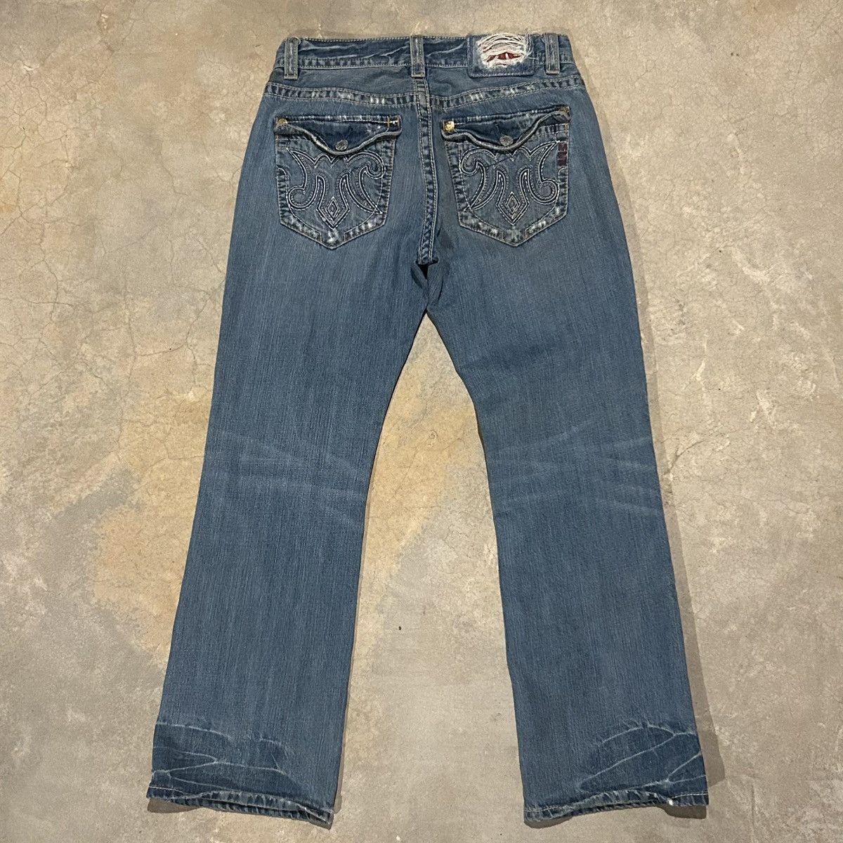 Mek Denim Vintage Y2K Mek Denim Bootcut Distressed Faded Jeans Cyber Size US 32 / EU 48 - 1 Thumbnail