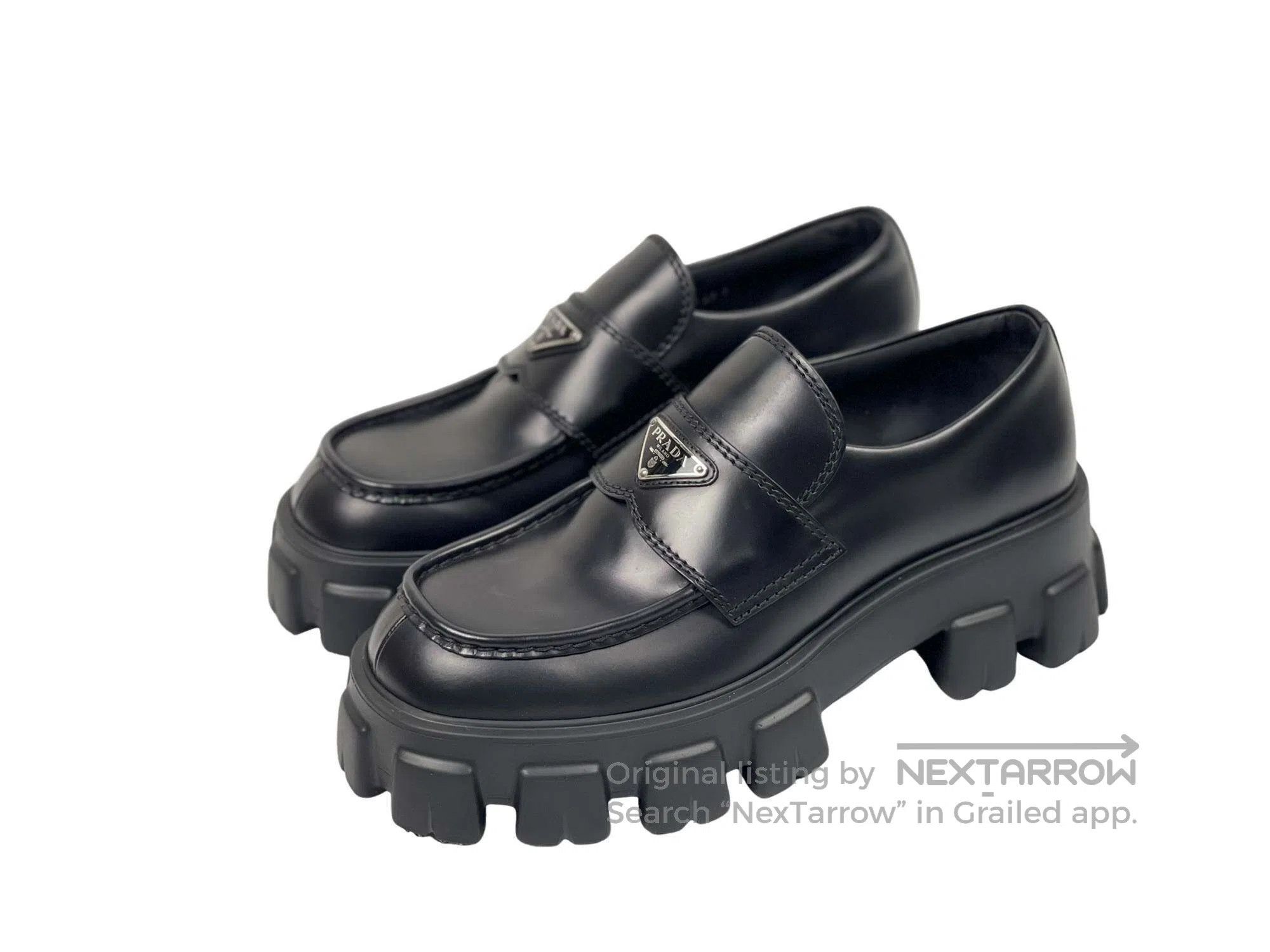 Prada Prada Classic Triangular Logo Tire Thick Sole Loafers Size US 9.5 / IT 39.5 - 1 Thumbnail