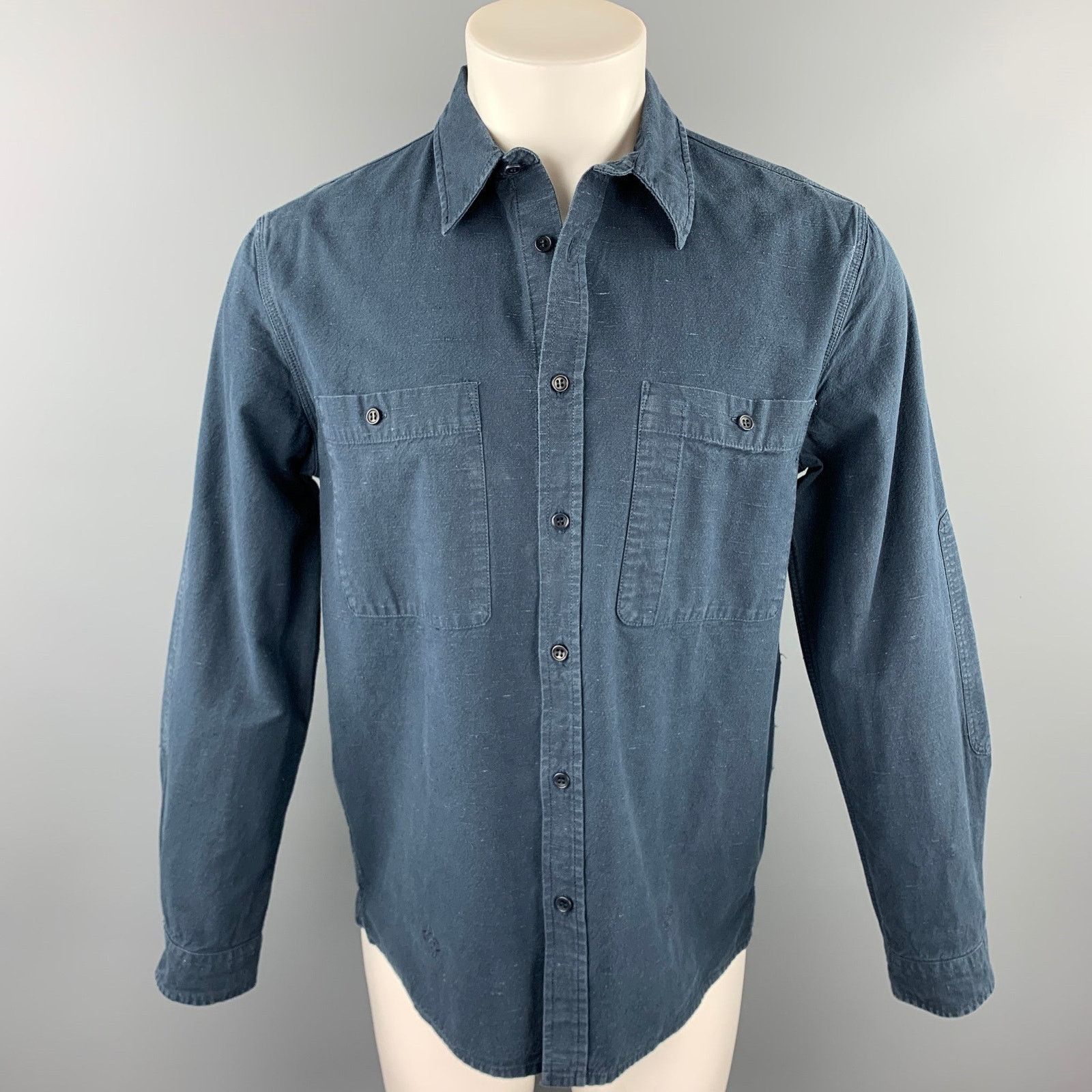 Levi's Made & Crafted M Navy Embroidery Cotton Long Sleeve Shirt Size US M / EU 48-50 / 2 - 1 Thumbnail