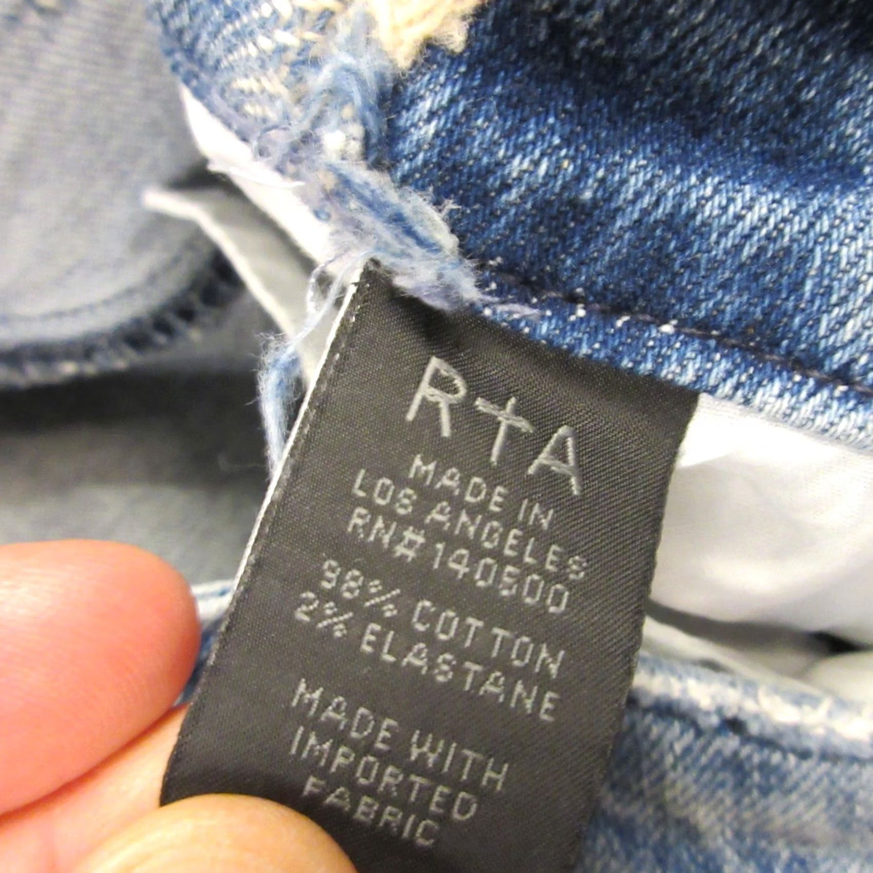 Rta RTA Jeans Skinny 26 Blue Denim 5-Pocket Distressed? (omit) 2 Tone Ankle Fray Hem Women’s Regular Size 26 Jeans Size 26" / US 2 / IT 38 - 5 Thumbnail