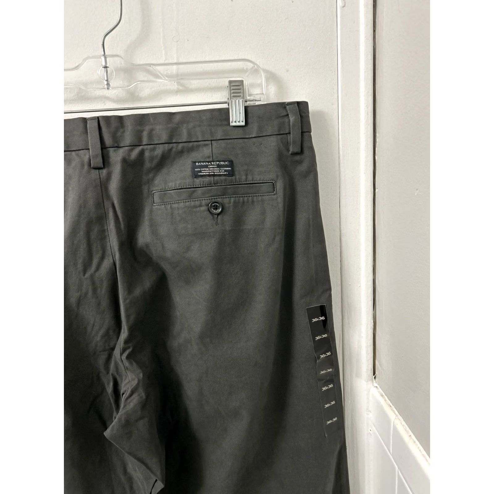 Banana Republic VINTAGE Banana Republic Gavin Chino Pants Mens 36x36 Dark Gray Straight Leg Cotton NWT Size US 36 / EU 52 - 4 Thumbnail