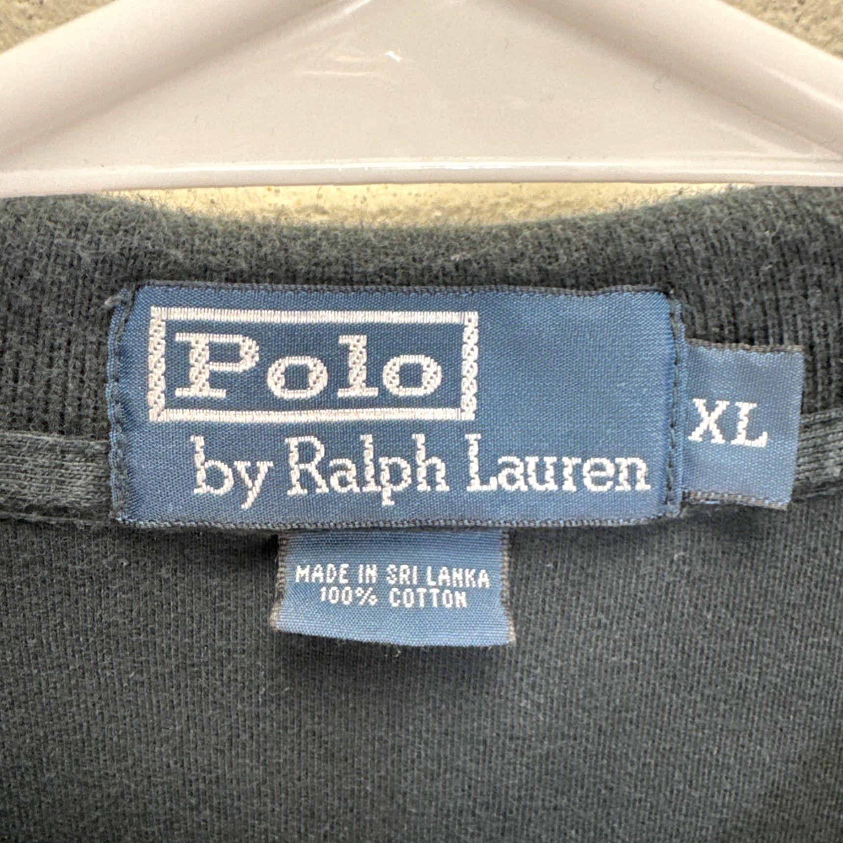 Ralph Lauren VINTAGE Polo Ralph Lauren Long Sleeve Polo Shirt Black Mens XL Red Pony Button Size US XL / EU 56 / 4 - 2 Thumbnail