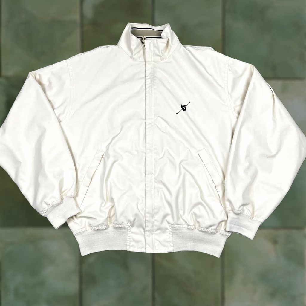 Nautica VINTAGE Nautica Full Zip Beige Lined Golf Jacket Logo Patch Mens XL Pockets Size US XL / EU 56 / 4 - 1 Thumbnail