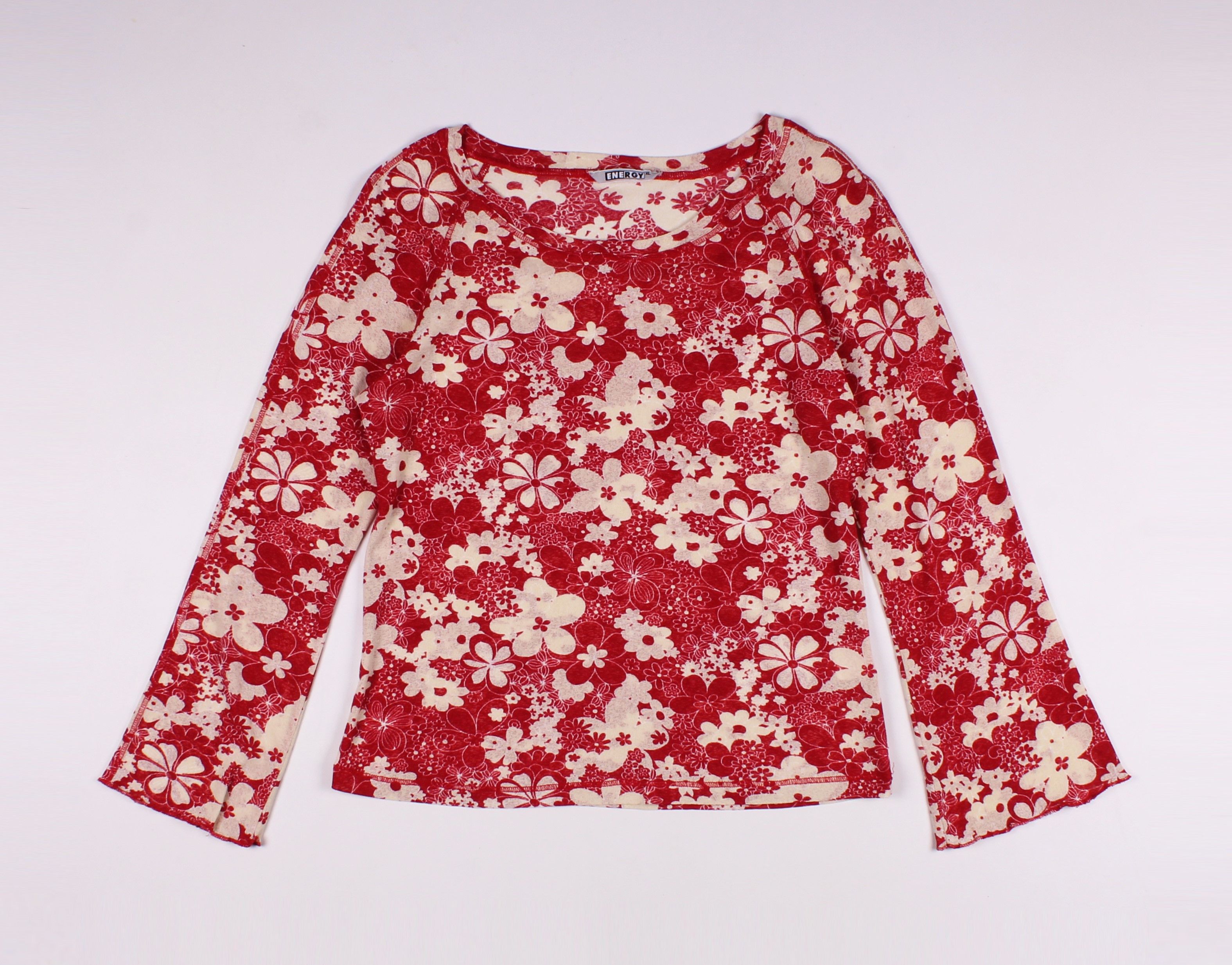 Vintage Vintage Energy Y2K Floral Mesh Long Sleeve Top Size XL / US 12-14 / IT 48-50 - 4 Thumbnail