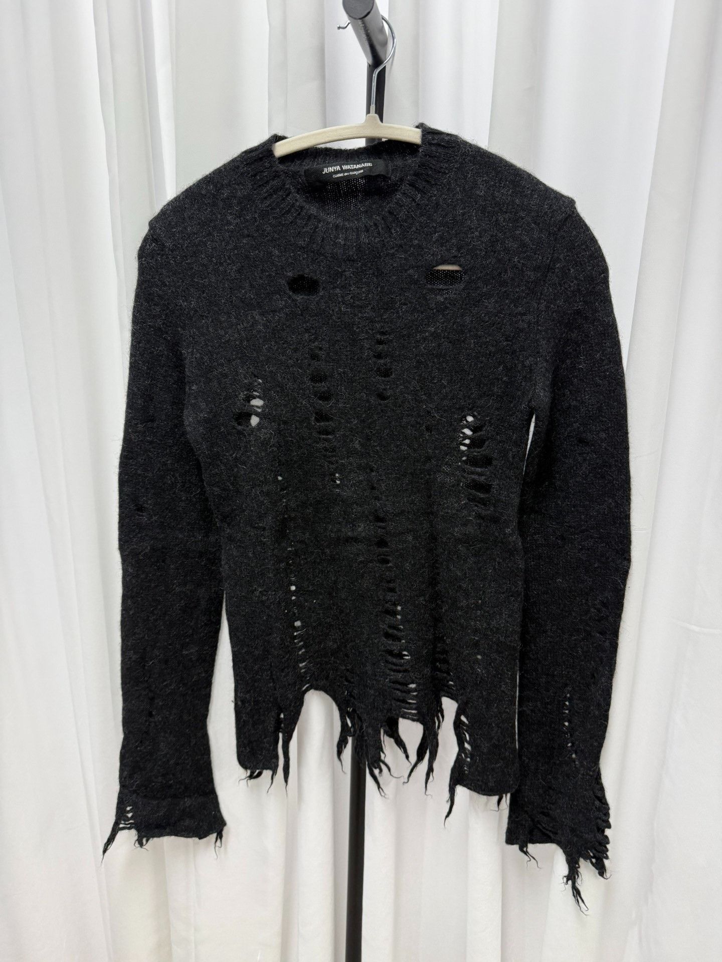 Junya Watanabe Junya Watanabe Distressed Black Sweater Size US M / EU 48-50 / 2 - 1 Thumbnail