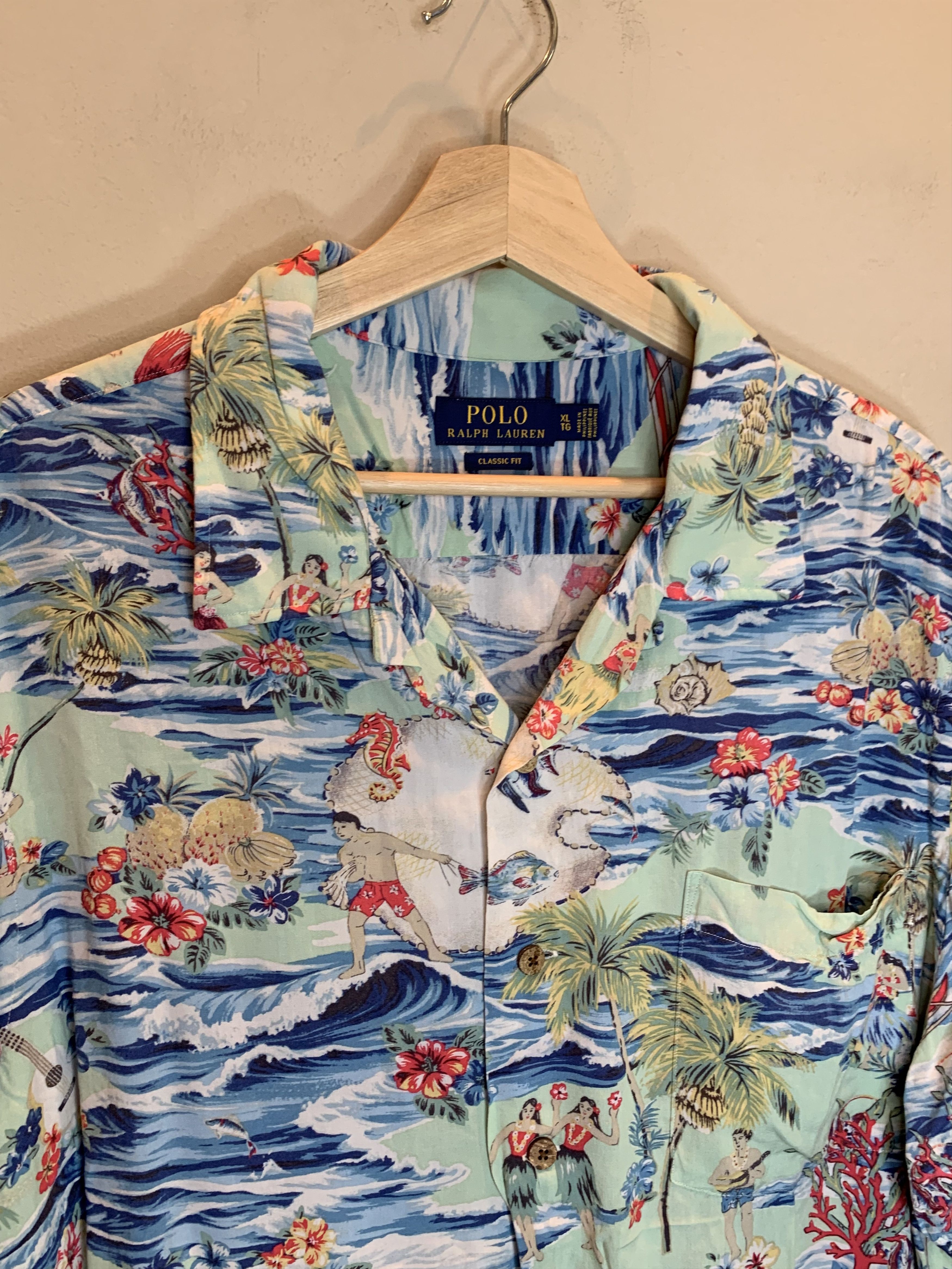 Polo Ralph Lauren RARE* Polo Ralph Lauren Surf Tiki Hawaiian Camp Button Shirt Size US XL / EU 56 / 4 - 3 Thumbnail