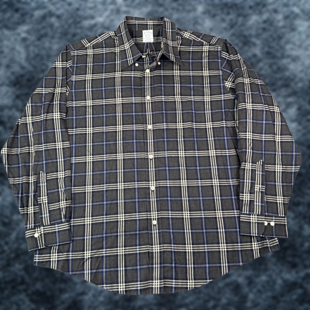 Brooks Brothers Brooks Brothers Shirt Mens 2XL Gray Plaid 100% American Supima Cotton Non-iron Size US XXL / EU 58 / 5 - 1 Thumbnail