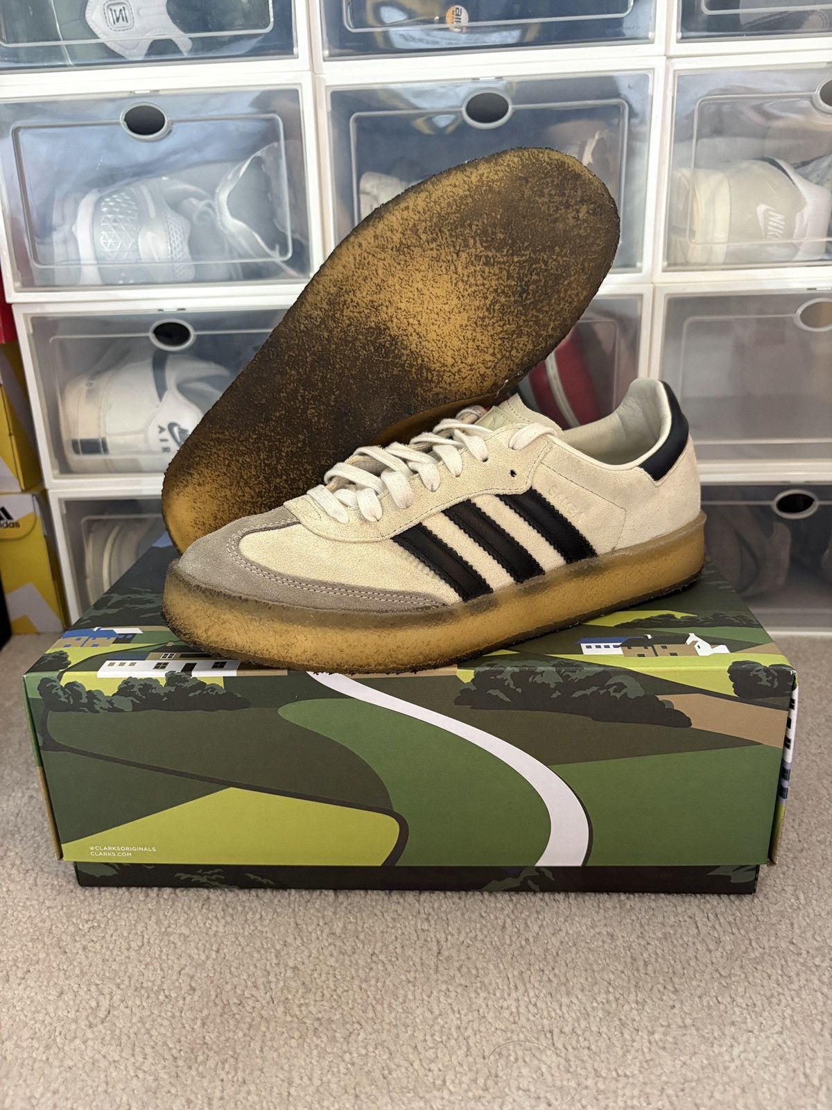 Adidas × Clarks × Ronnie Fieg Adidas x Kith x Clarks 8th Street Samba White Black Size 8.5 Size US 8.5 / EU 41-42 - 1 Thumbnail