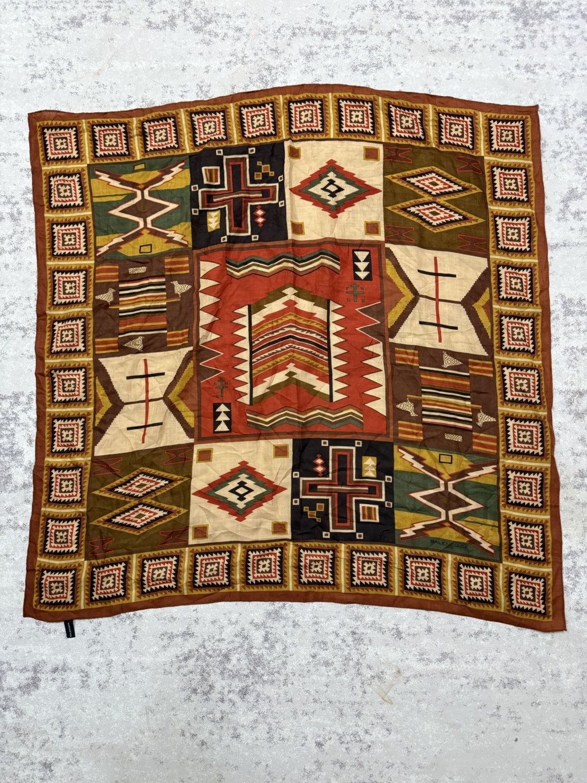 Balenciaga Vintage 90s Balenciaga American Indian Germantown Rug Wool Size ONE SIZE - 3 Thumbnail