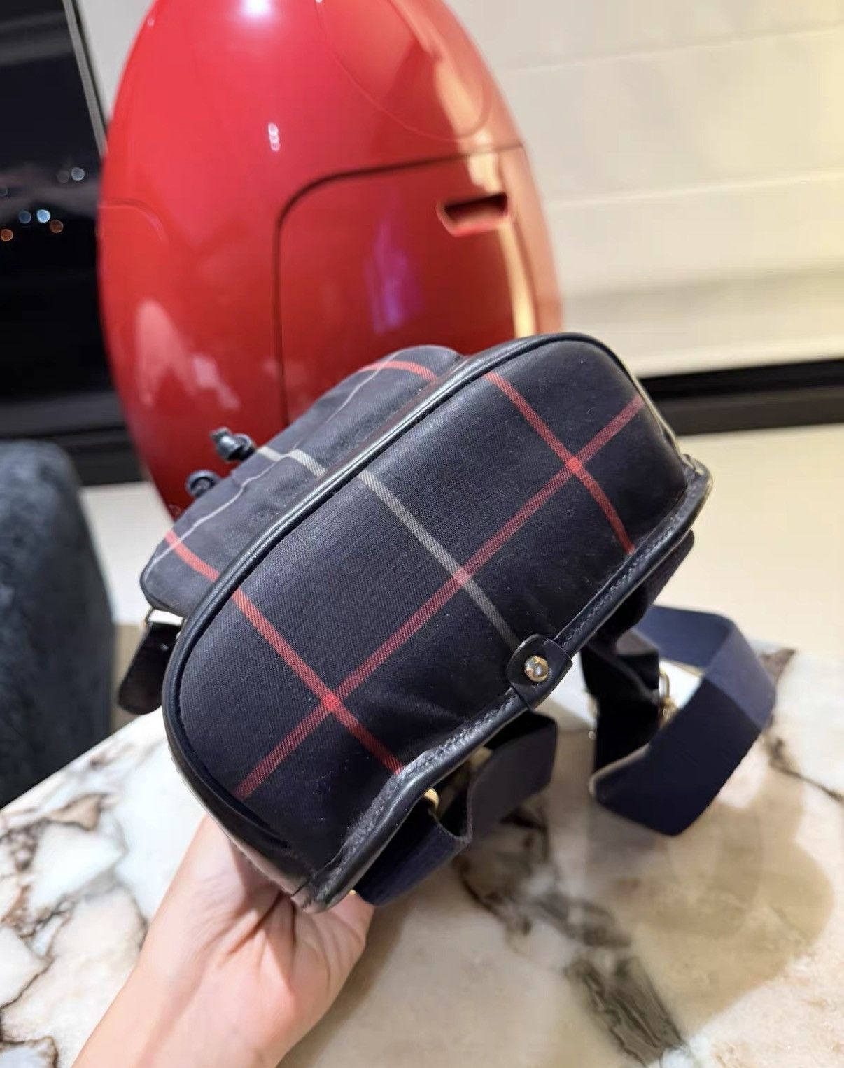 Burberry Burberry Mini Check Backpack with Golden Horse Logo J36 Size ONE SIZE - 5 Thumbnail