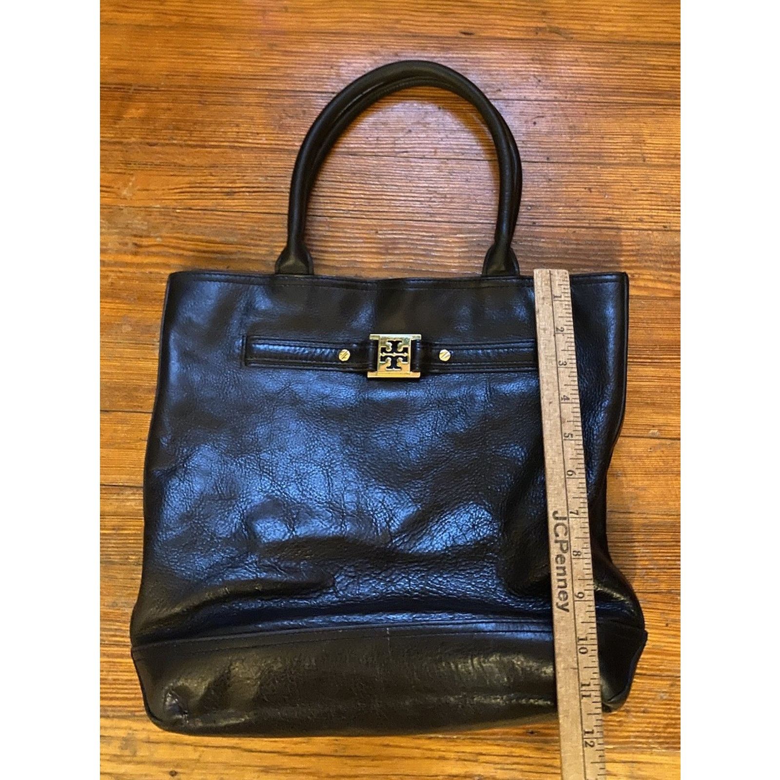 Tory Burch Tory Burch Pebbled Leather Tote Shoulder Handbag Black Bag Size ONE SIZE - 9 Thumbnail
