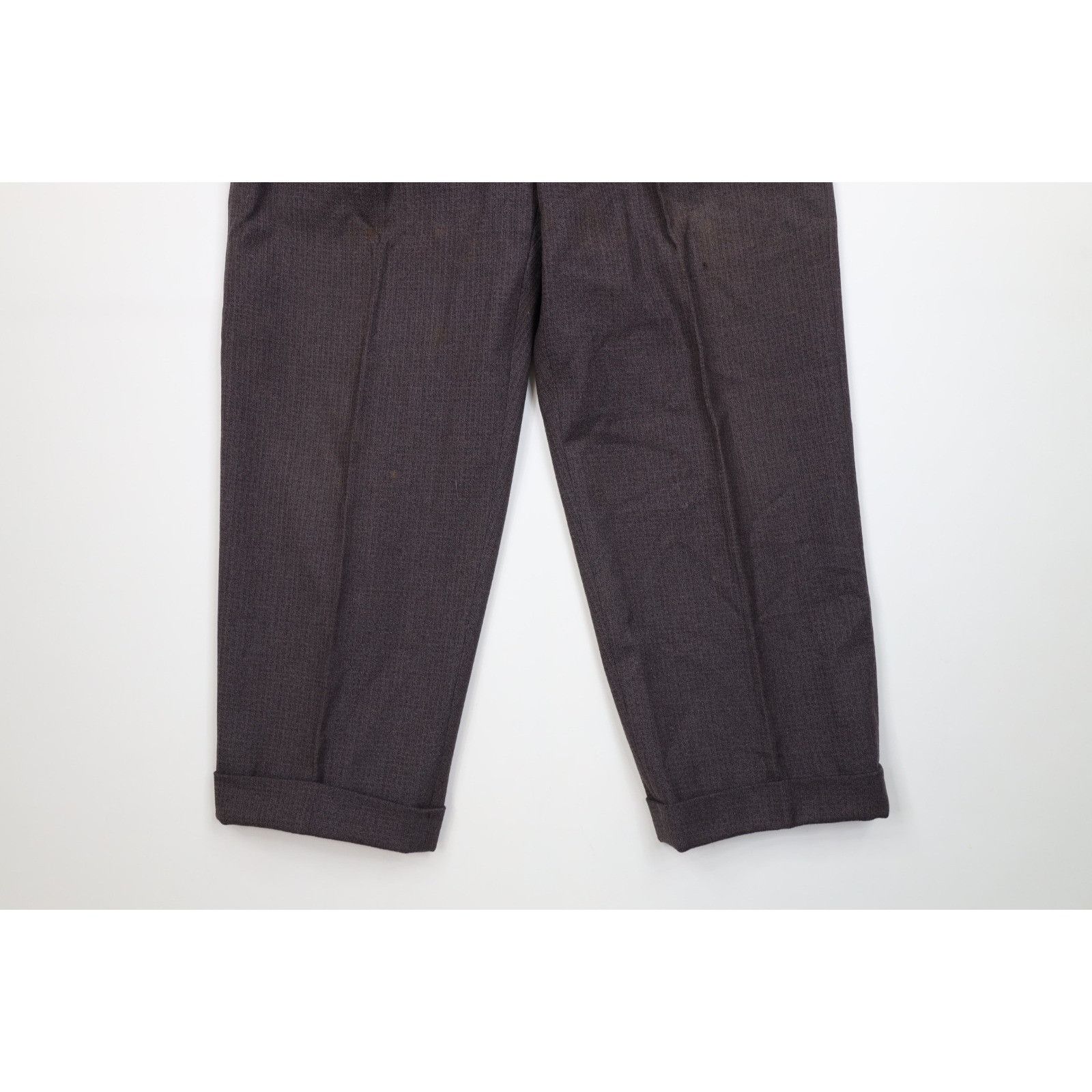 Vintage Vintage 50s 60s Rockabilly Heavy 2 Piece Wool Suit Brown Size 40R - 15 Thumbnail