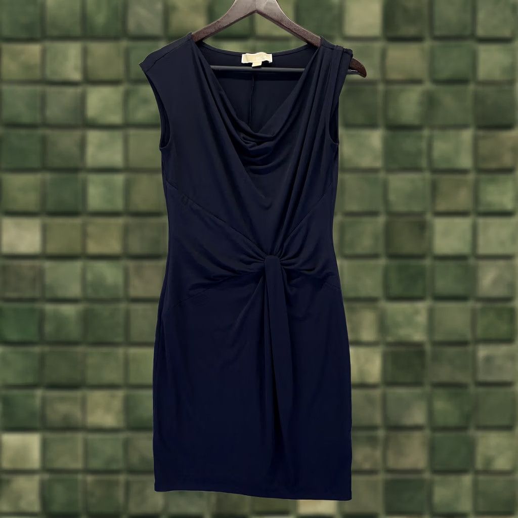 Michael Kors Michael Kors Womens Sleeveless Stretch Navy Blue Dress XS-5551 Dress } Size XS / US 0-2 / IT 36-38 - 1 Thumbnail