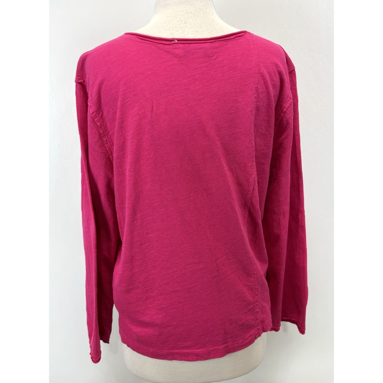Habitat VINTAGE Habitat Casual Knit Top Shirt Women XL Pink Lagenlook Hi-Low Back Slit Side Slits 100% Cotton Womens Size XL / US 12-14 / IT 48-50 - 3 Thumbnail