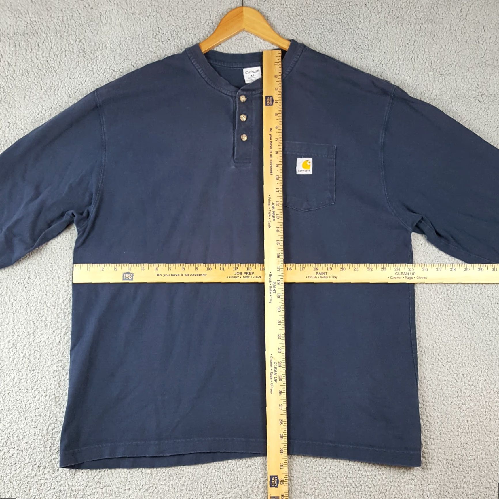 Carhartt VINTAGE Carhartt Faded Grunge Long Sleeve Henley T-Shirt Men's XL Navy Blue Logo Retro Workwear Size US XL / EU 56 / 4 - 7 Thumbnail
