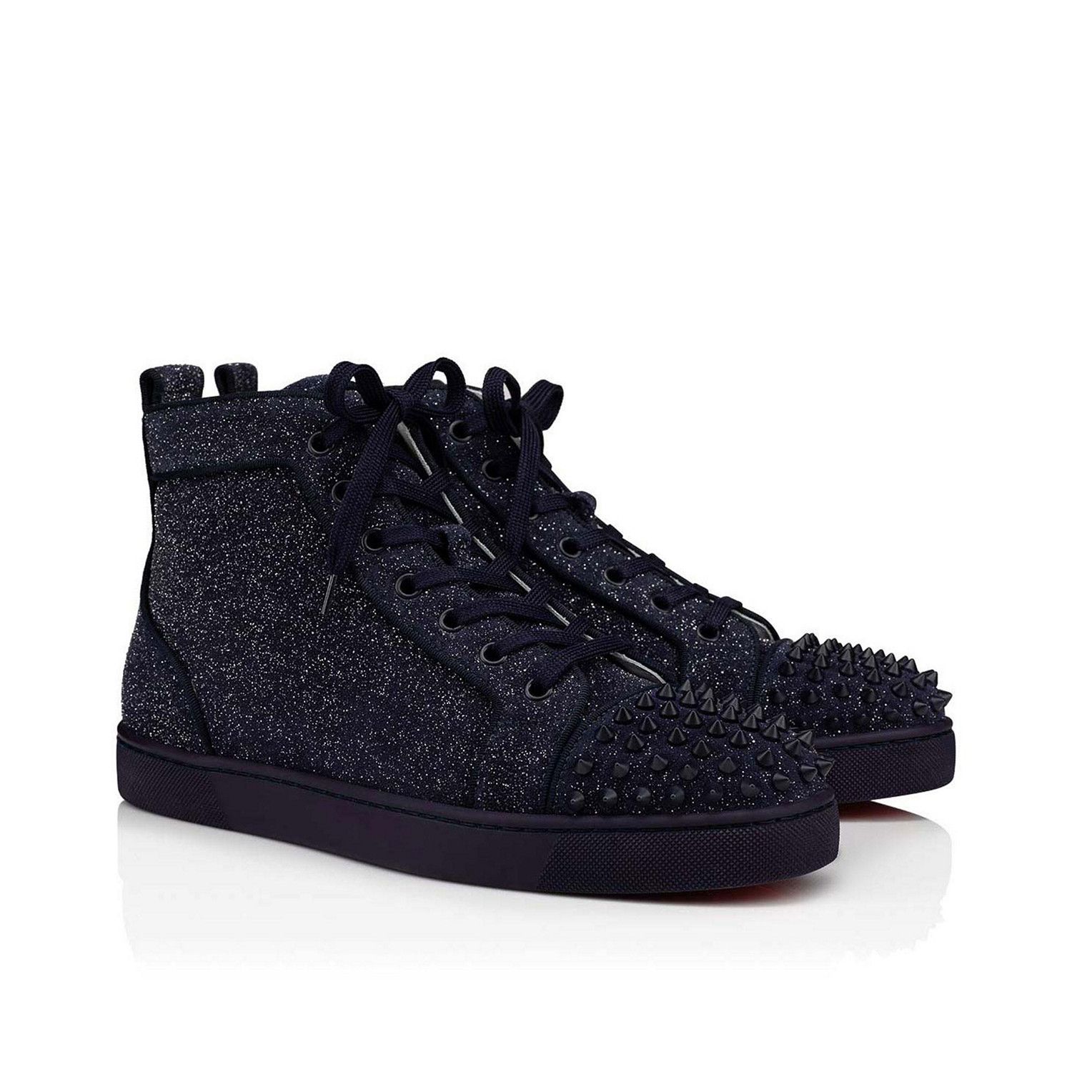 Christian Louboutin o1s1wg110924 Lou Spikes Orlat High Sneakers in Blue Size US 11 / EU 44 - 1 Thumbnail
