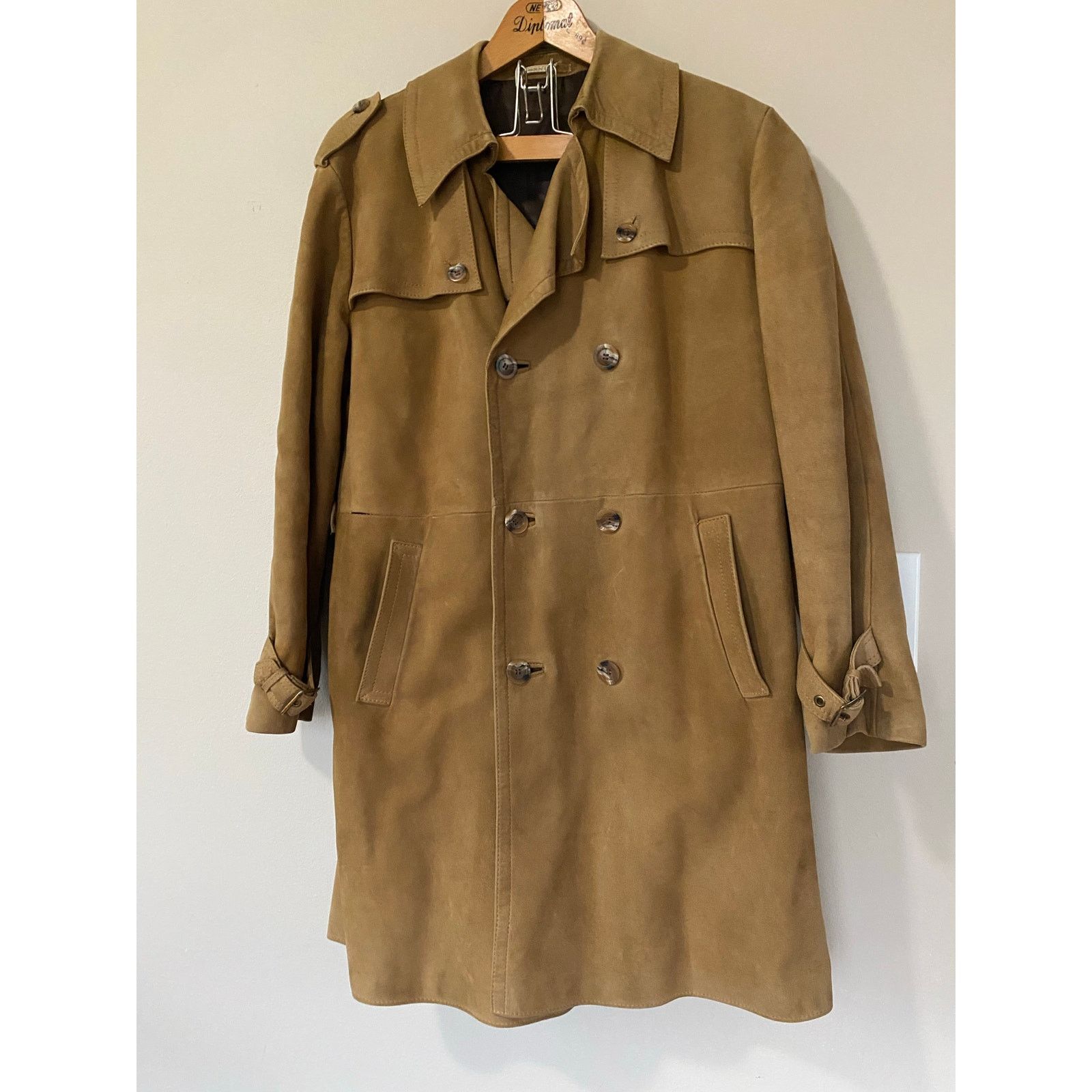 Vintage Vintage Ericson of Sweden Men’s Suede Leather Trench Coat 38 Size US XL / EU 56 / 4 - 1 Thumbnail
