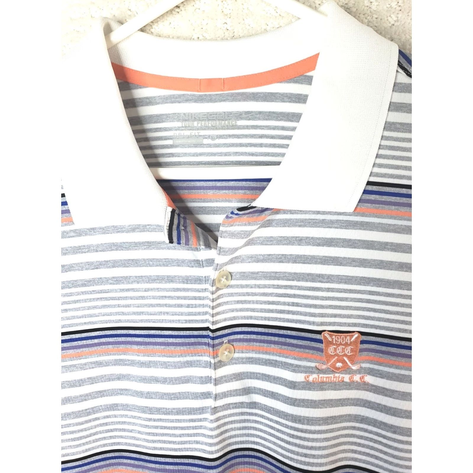 Nike Nike Golf Polo Dri-Fit Tour Performance Striped Shirt Mens XL Multicolor Athletic Golf Polo Shirt Mens XL Size US XL / EU 56 / 4 - 4 Thumbnail