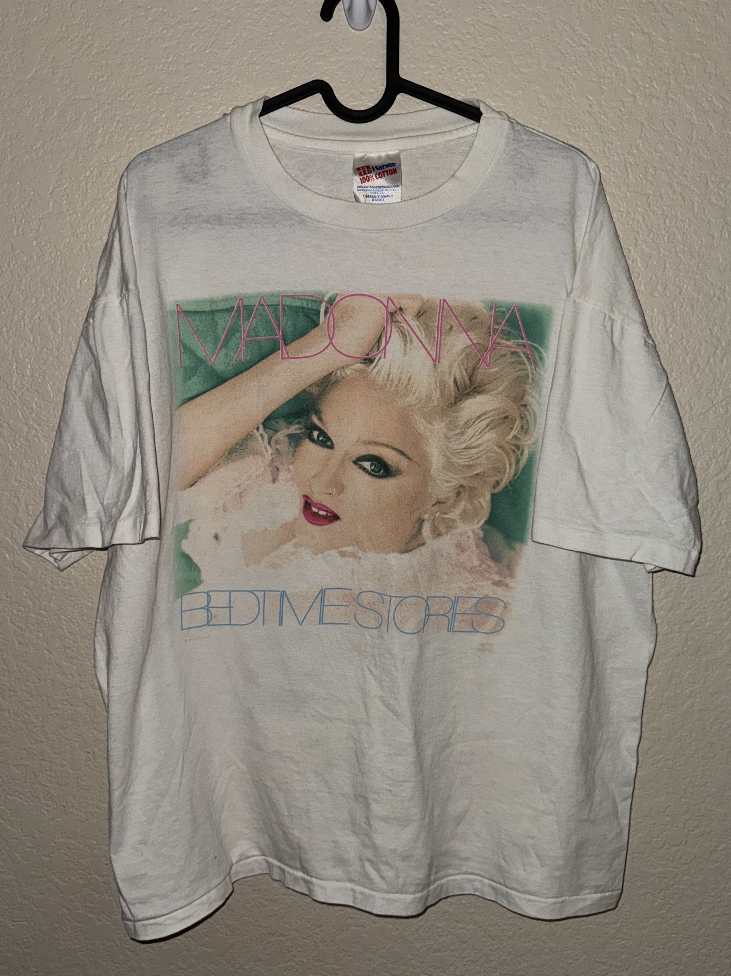 image of Vintage 90’S Madonna Bedtime Stories Tour T-Shirt 1994 in White, Men's (Size XL)