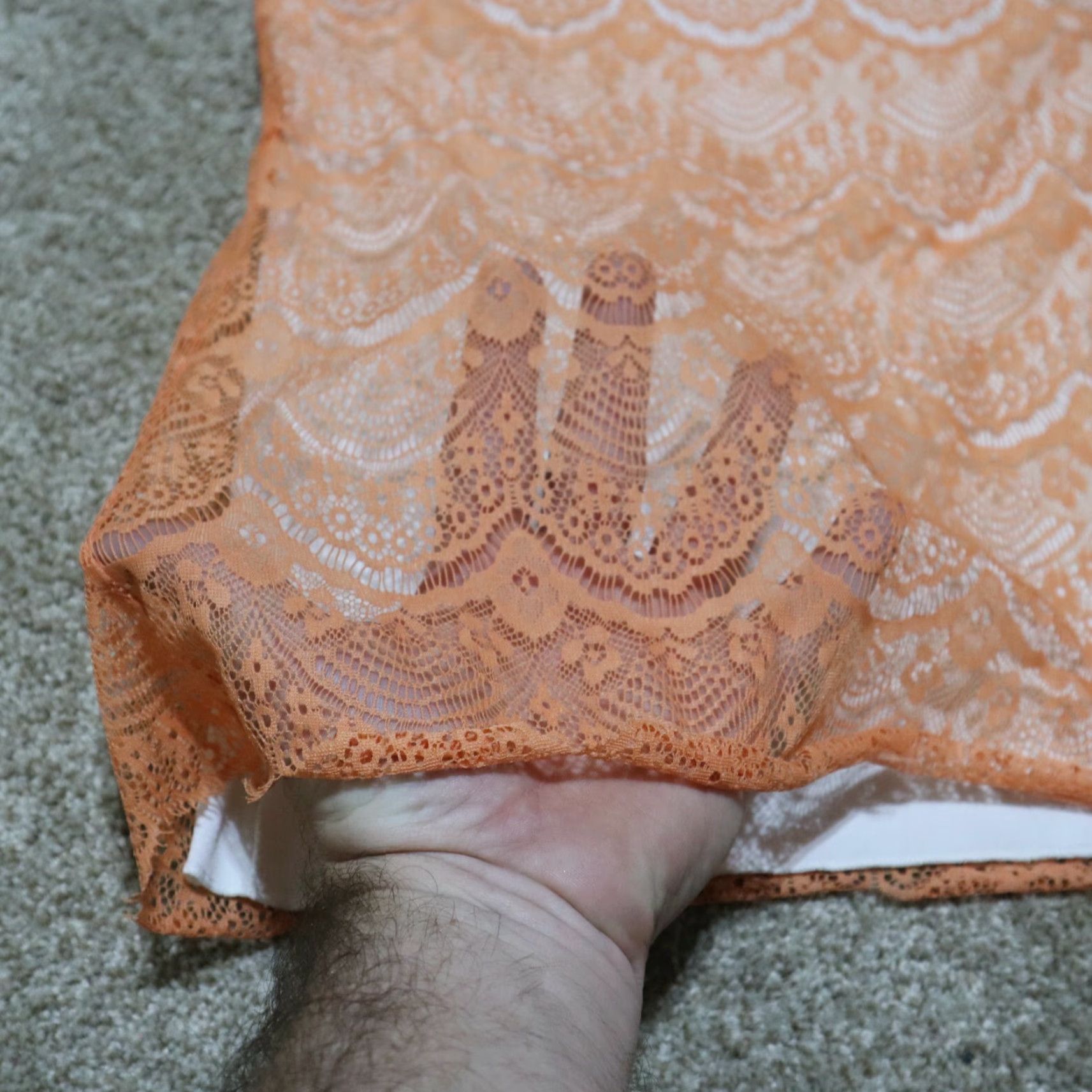 Banana Republic Banana Republic Shirt Ladies S Orange Lace Knit Top Short Sleeve Size S / US 4 / IT 40 - 3 Thumbnail