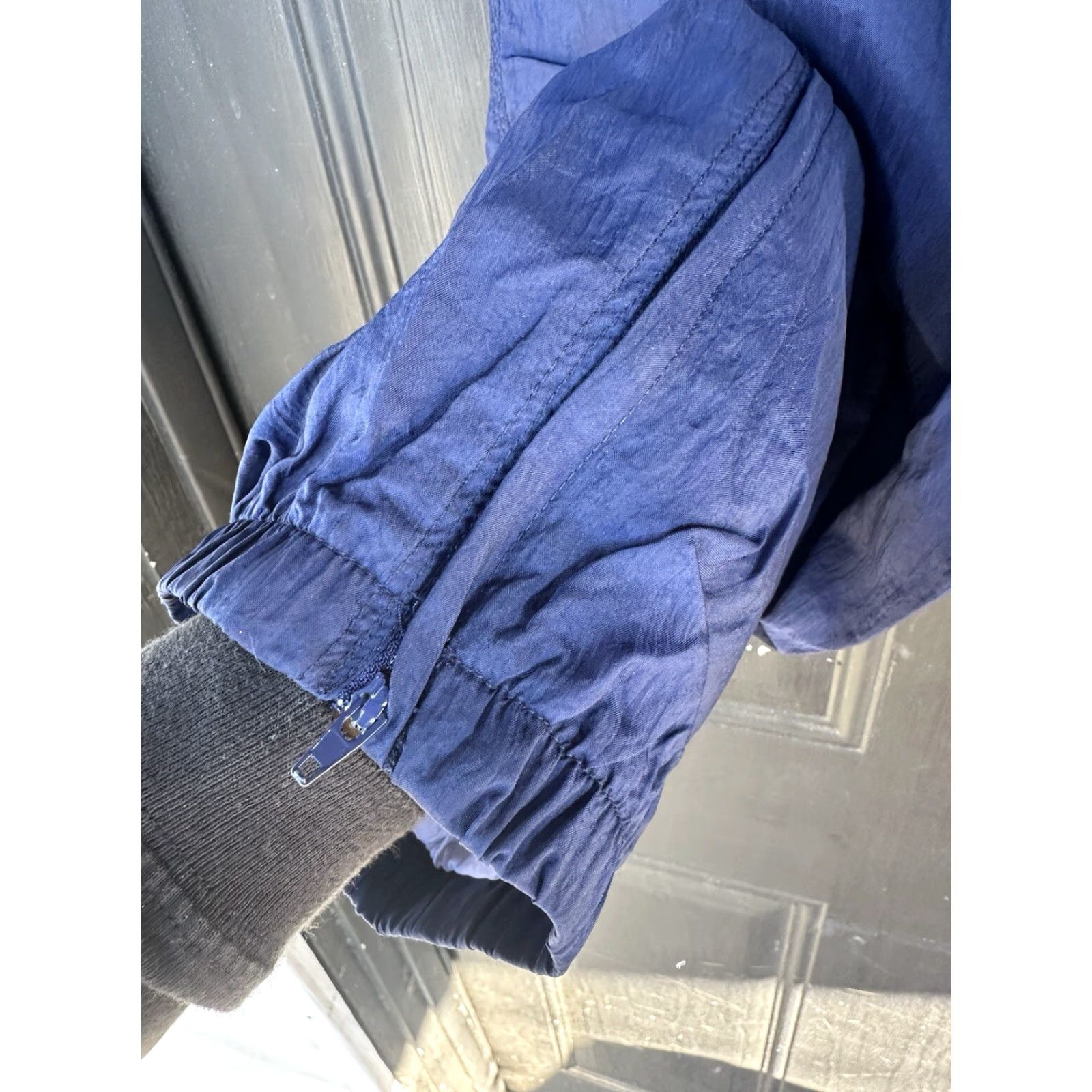 Nike VINTAGE Nike Track Pants Mens L Navy Lined Joggers Tapered Nylon Windbreaker 90s Mens Size US 33 - 6 Thumbnail