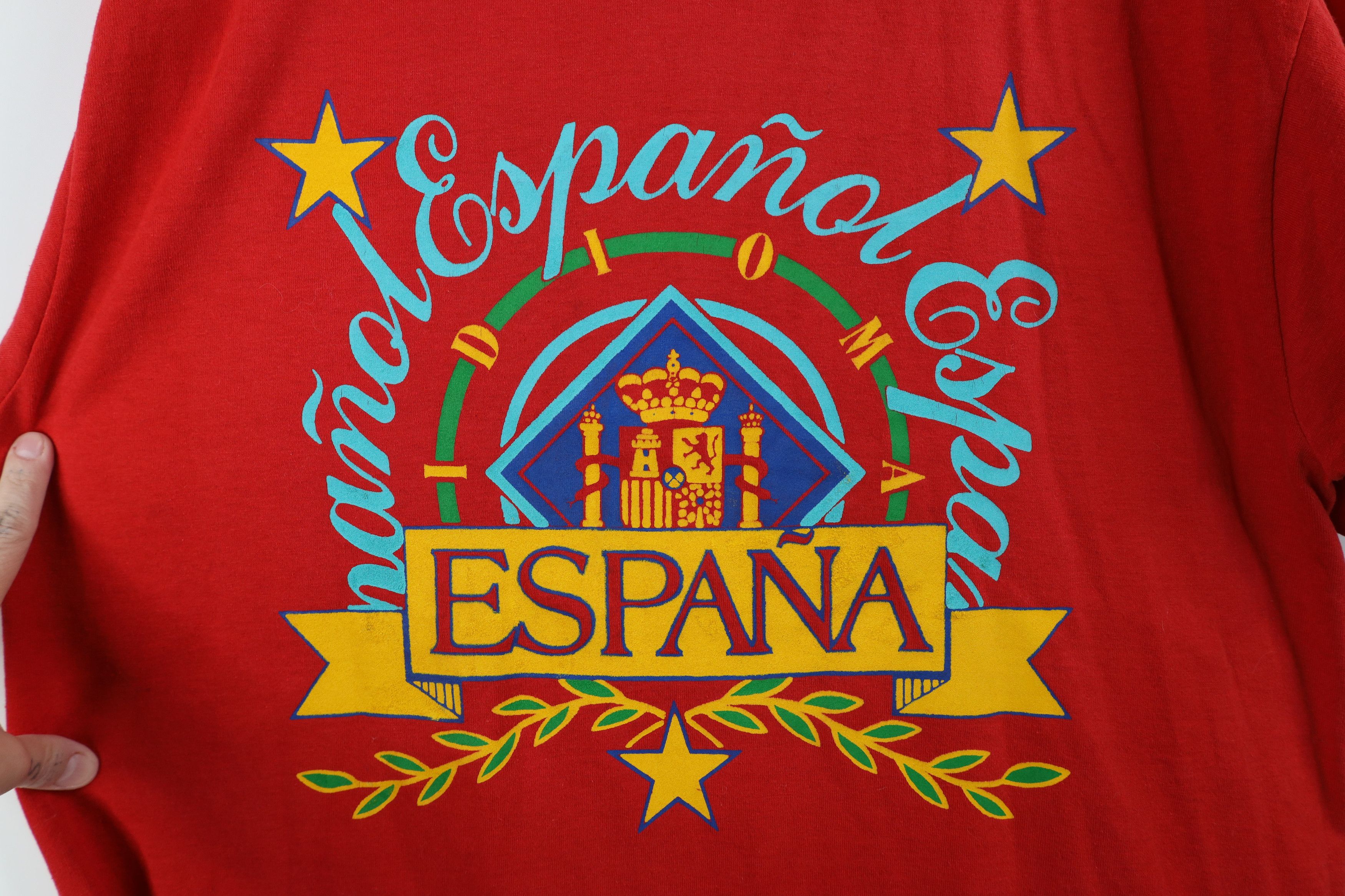 Vintage Vintage 90s Streetwear Spell Espana Spain T-Shirt Red USA Size US XL / EU 56 / 4 - 4 Thumbnail