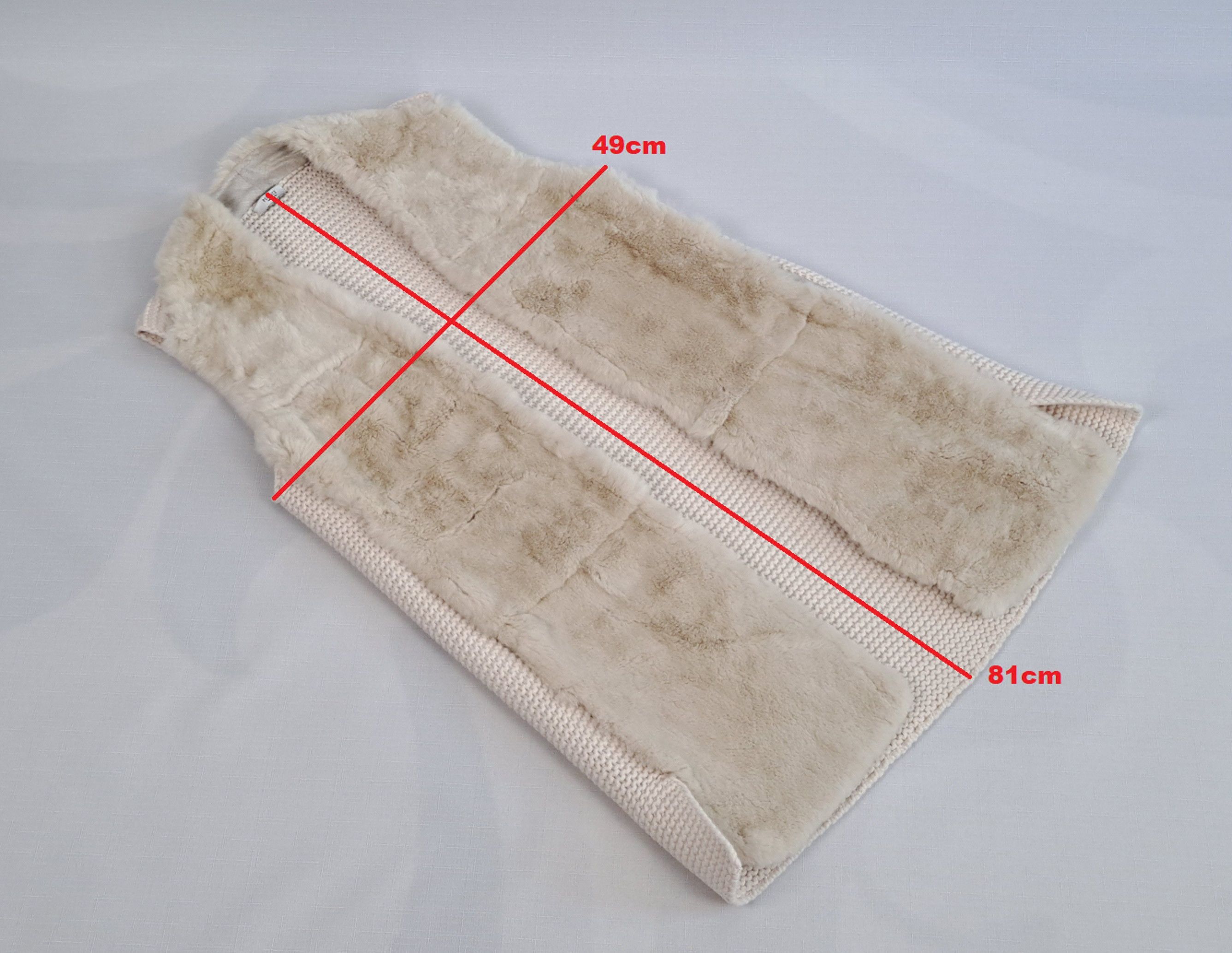 Peserico PESERICO real rabbit fur & knit-back vest. Size 46IT Size L / US 10 / IT 46 - 19 Thumbnail