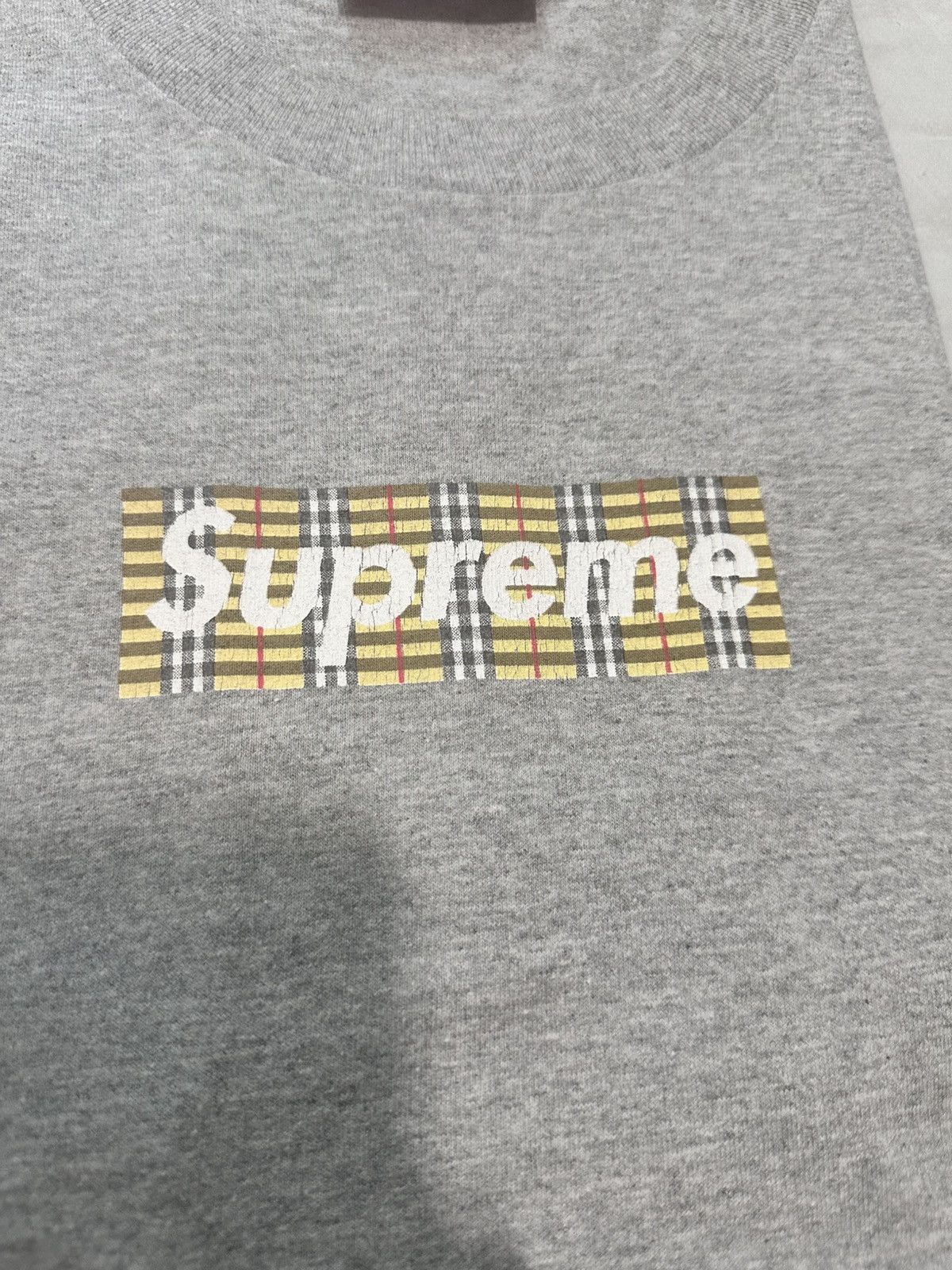 Supreme 1997 Supreme Burberry Box Logo Gray Tee XL Size US XL / EU 56 / 4 - 3 Thumbnail