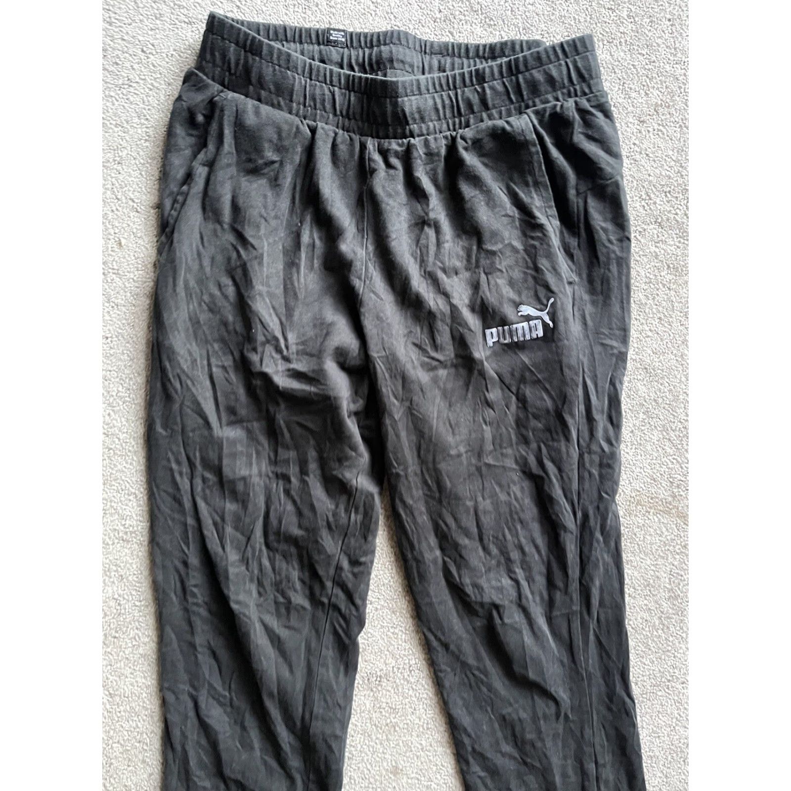 Puma PUMA Cargo Jogger Sweatpants Men's Medium Black - 2 Pockets Sweatpants Pant Athletic Casual Regular Inseam 29 in Black Mens Sports Activewear Pants Size US 31 - 2 Thumbnail