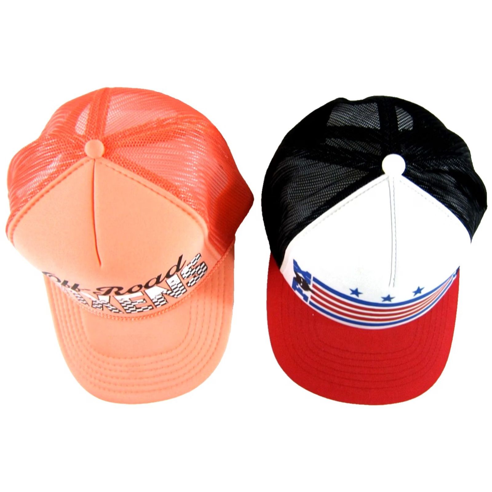 Fox Racing Original Title: FOX Racing Red White Blue USA Flag Black Pink Off Road Vixens Trucker Hats Size ONE SIZE - 2 Thumbnail