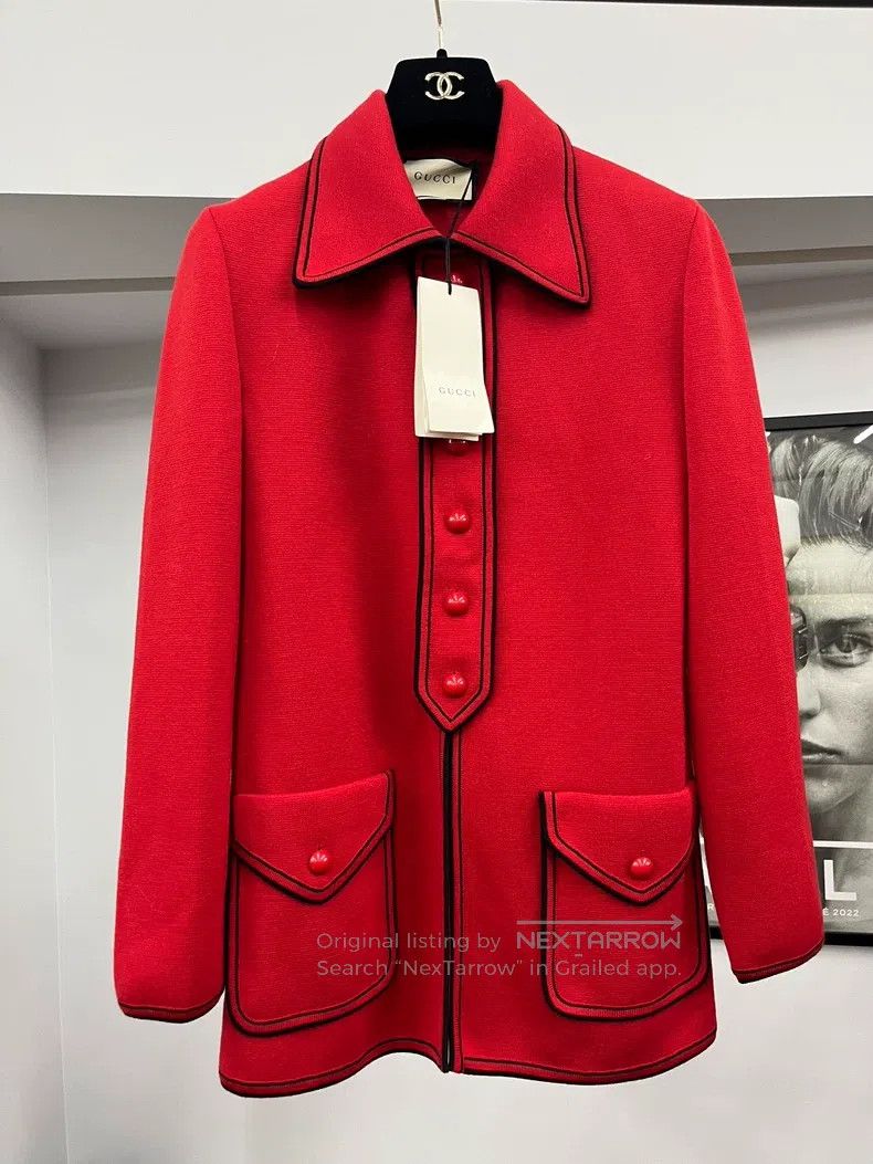 Gucci Gucci Red woollen knitted coat Size M / US 6-8 / IT 42-44 - 1 Thumbnail
