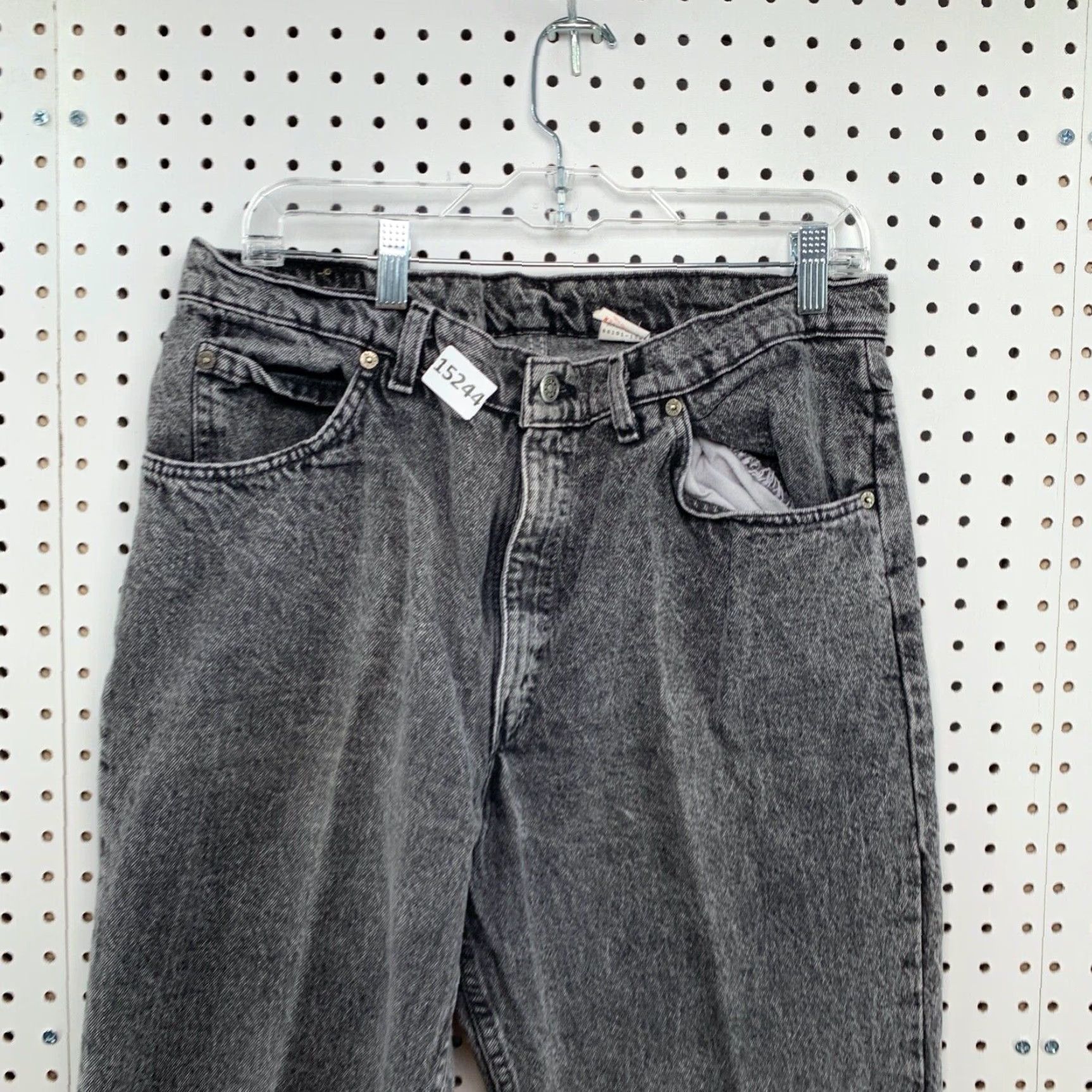 Denime VINTAGE Britania Jeans Men 34x29 Denim Black 90s Straight Regular 34x29 Mens Black 90s Brittania Jeans Size US 34 / EU 50 - 5 Thumbnail
