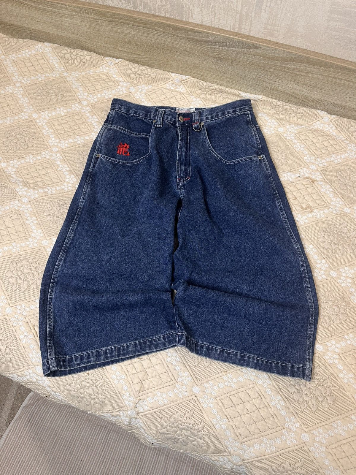 Ecko Unltd. 🔥 ECKO Unltd. CRAZY BAGGY SHORTS RAP Big Logo Denim Jnco Y2K Size US 34 / EU 50 - 4 Thumbnail
