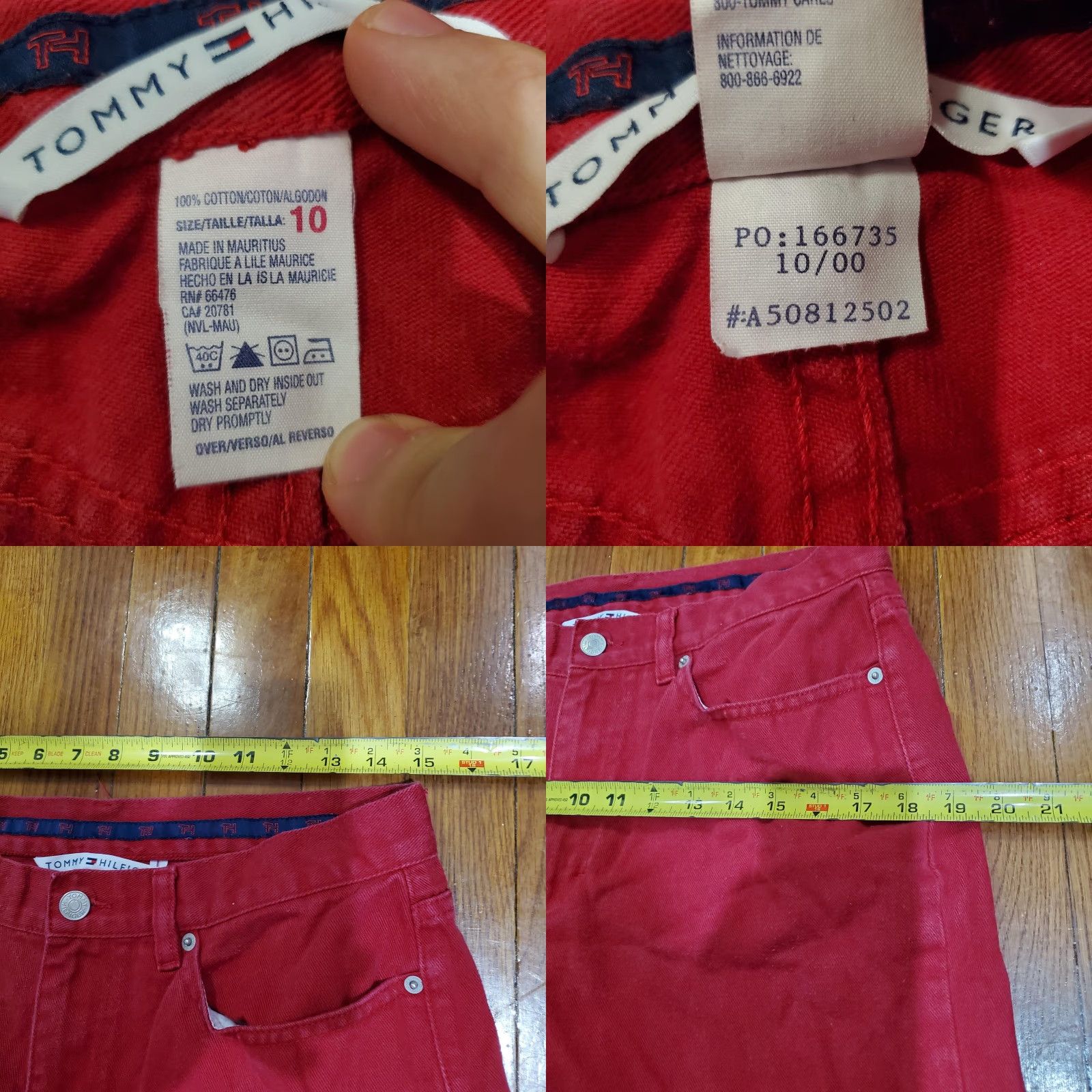 Tommy Hilfiger VINTAGE Tommy Hilfiger Jeans Womens 10 Red Straight Leg 5 Pocket Flag Logo Y2K pants denim Size 32" / US 10 / IT 46 - 8 Thumbnail