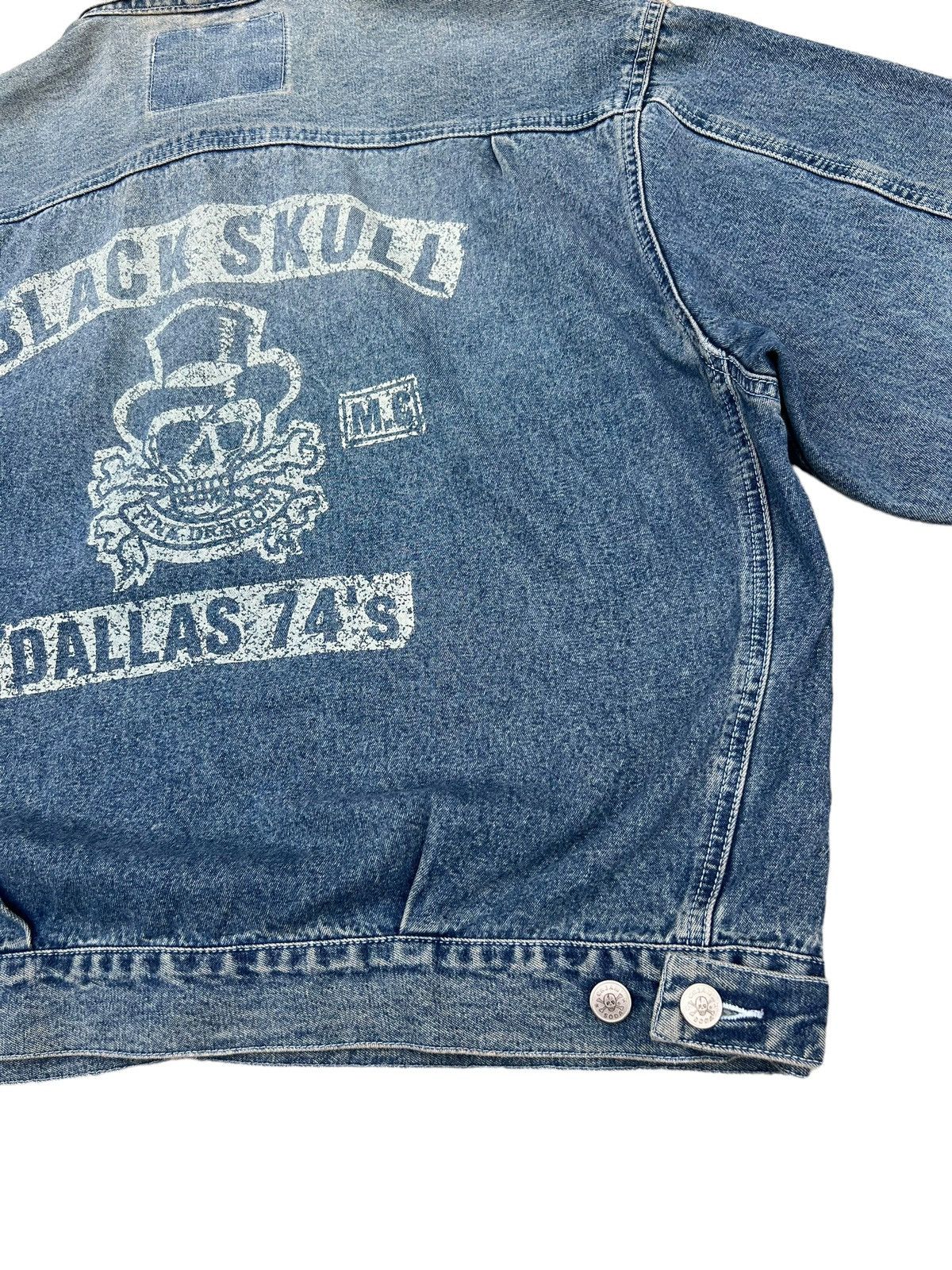 Vintage VTG Cream Soda Black Skull M.C Dallas 74’s Denim Jacket Size US XL / EU 56 / 4 - 5 Thumbnail