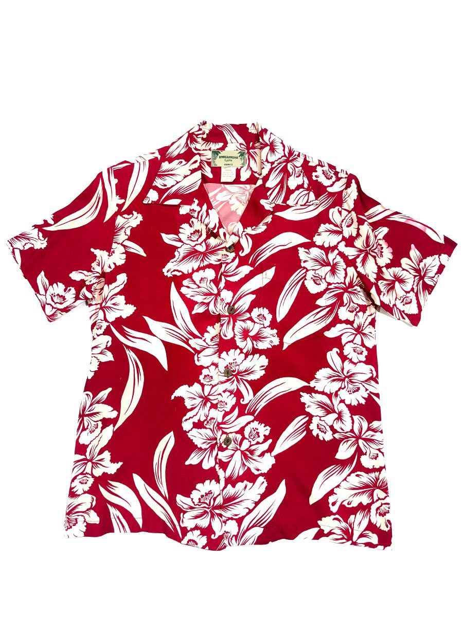 Vintage 90's~ Kamehameha Red 100% Rayon Size US XXS / EU 40 - 1 Thumbnail