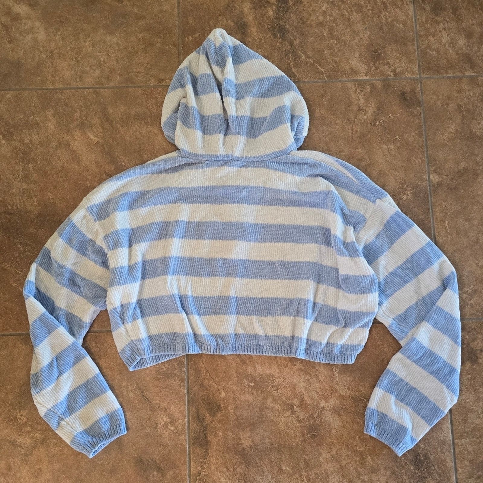 Other Light Blue Striped | ANGEL KISS | Cropped Hoodie Size XL / US 12-14 / IT 48-50 - 2 Thumbnail