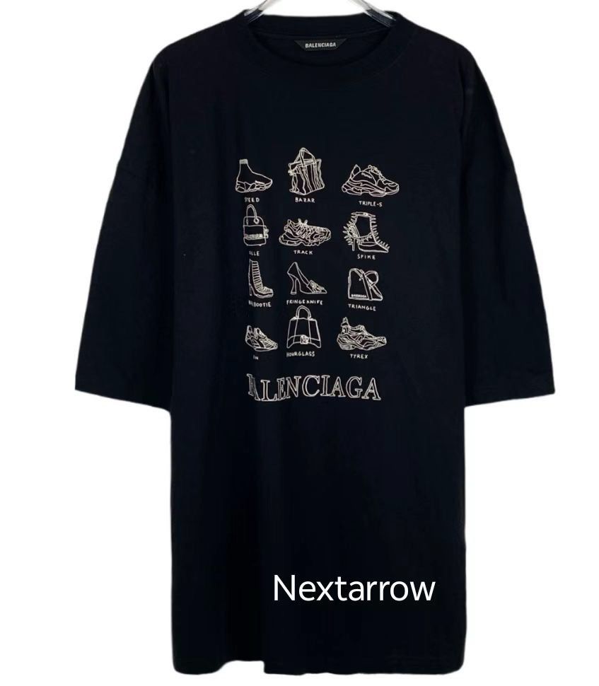 Balenciaga Balenciaga logo letter pattern printed round neck black cot Size US M / EU 48-50 / 2 - 1 Thumbnail
