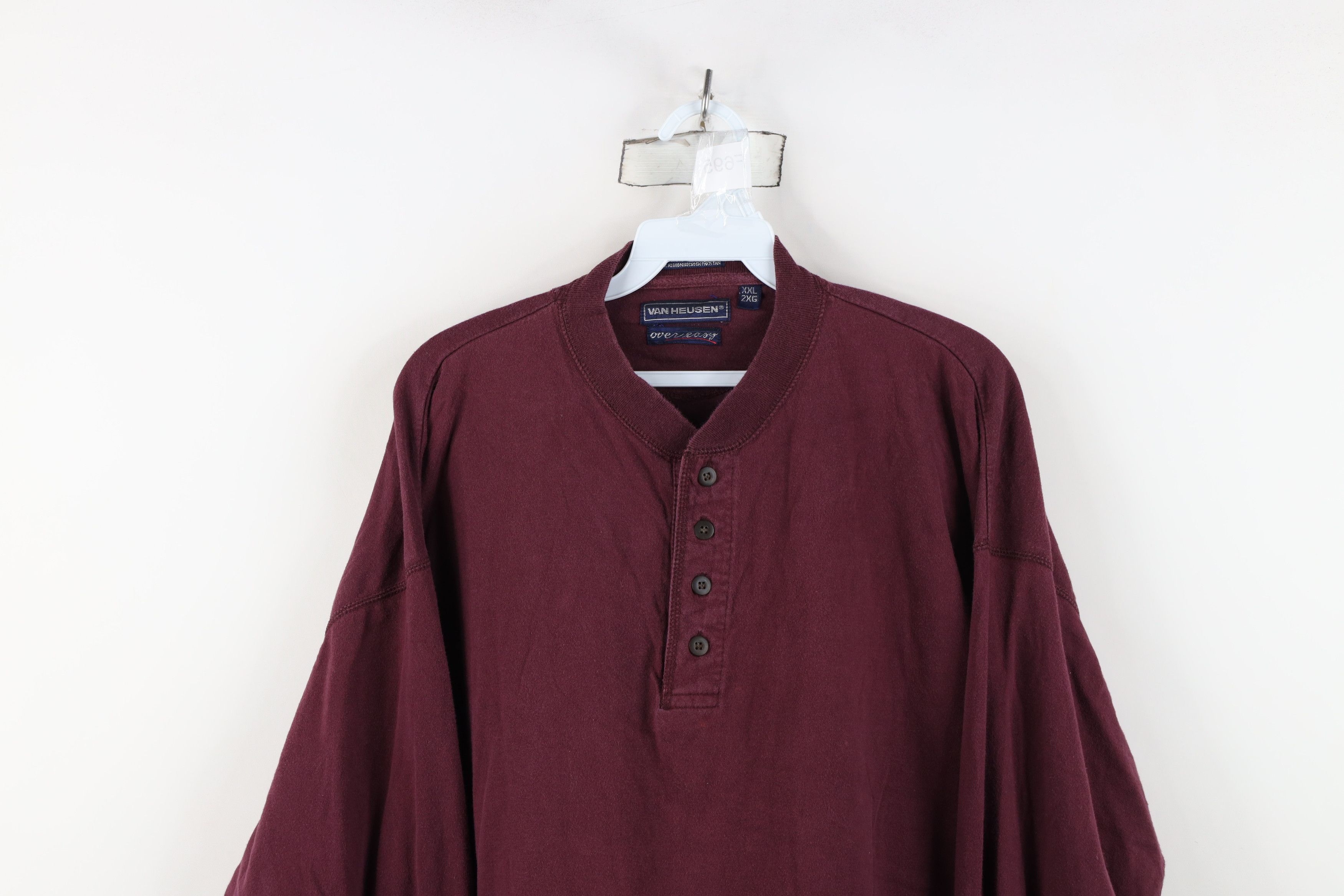 Vintage Vintage 90s Streetwear Blank Long Sleeve Henley T-Shirt Size US XXL / EU 58 / 5 - 2 Thumbnail