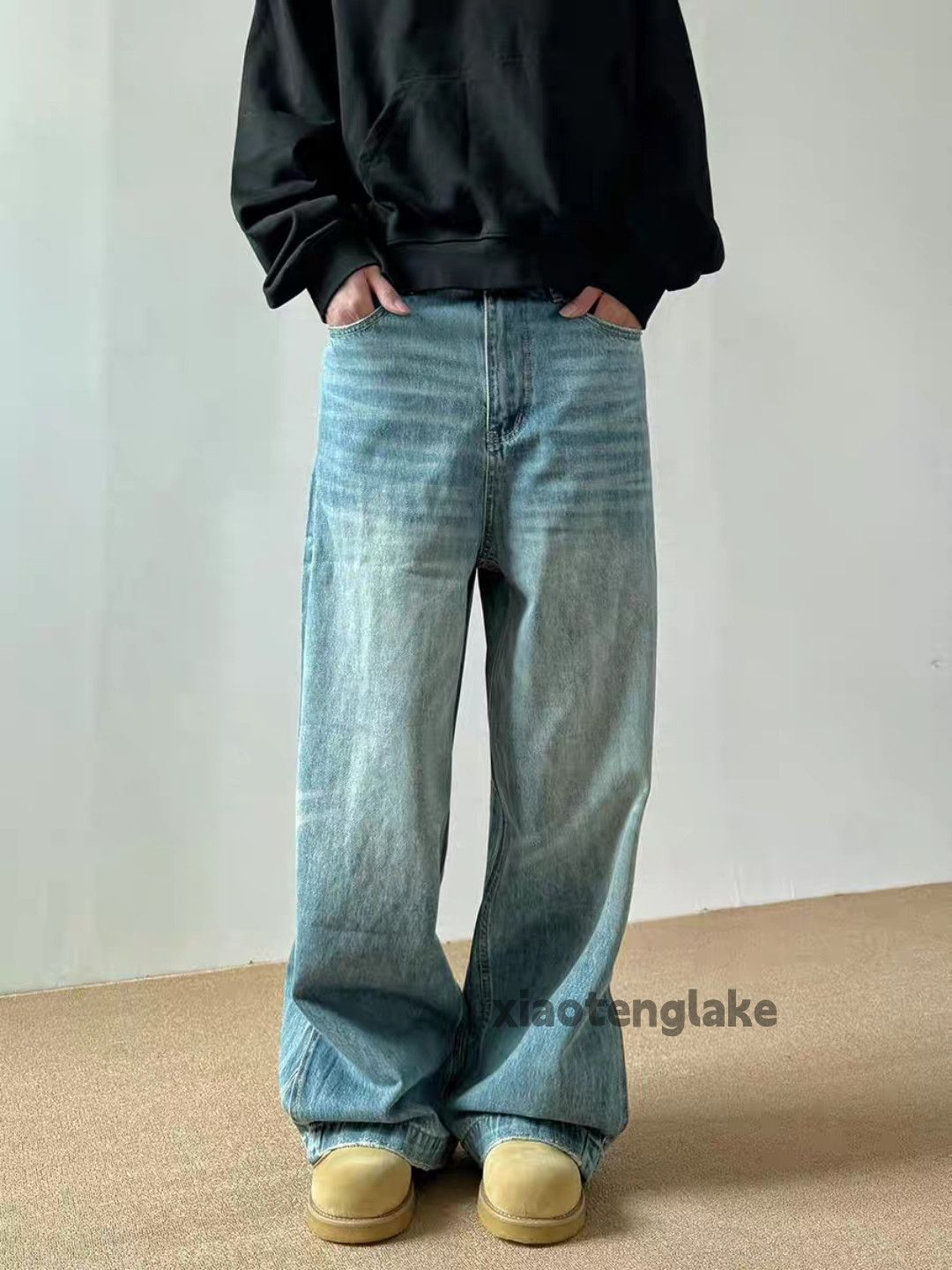 Jean × Vintage Utility loose baggy hiphop yuppie pleated patchwork jeans Size US 32 / EU 48 - 2 Thumbnail