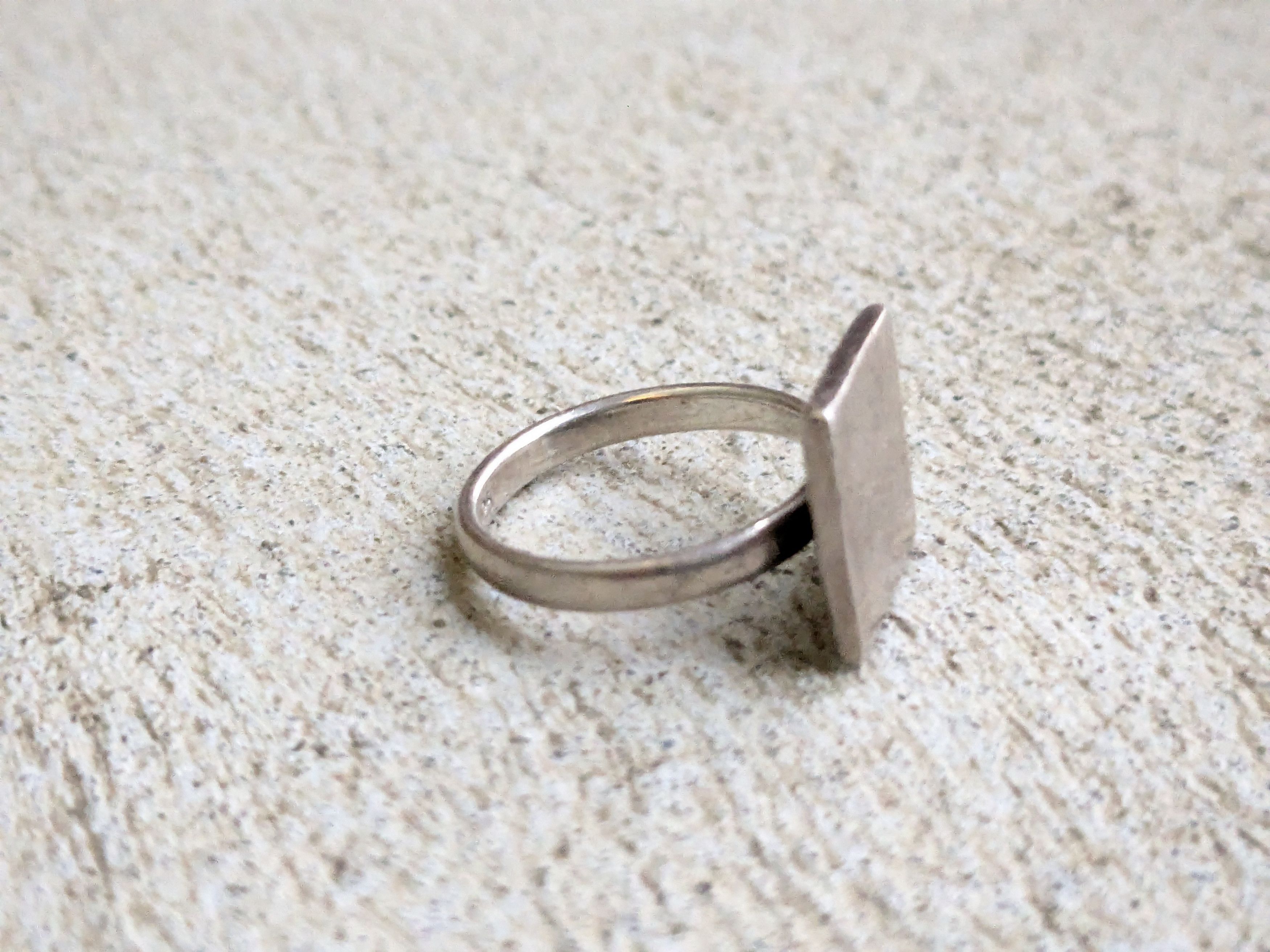 Vintage Vintage Sterling Silver Signet Ring Square Engraved Antique Size ONE SIZE - 2 Thumbnail