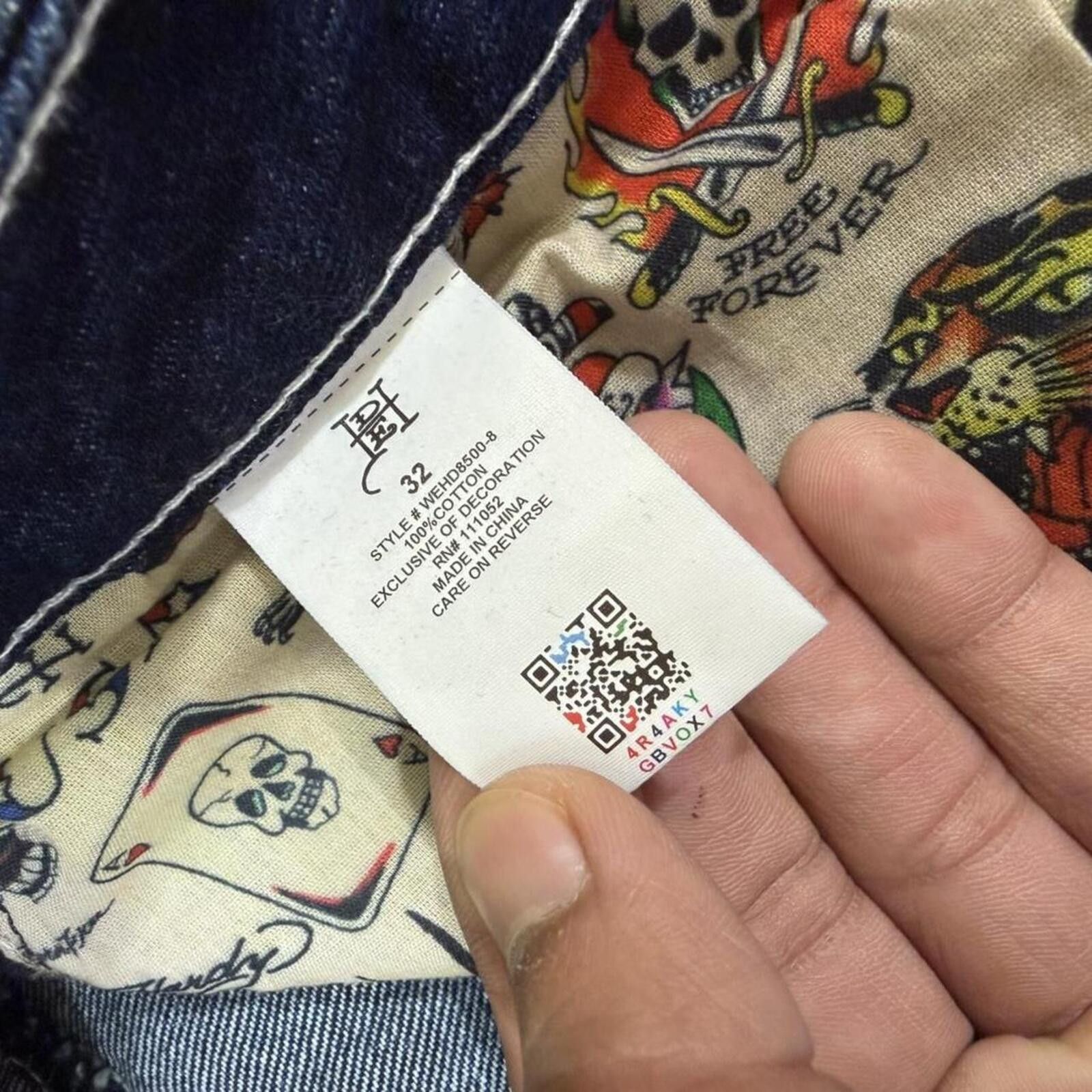 Ed Hardy ED HARDY wide leg tiger print denim jeans Size 34" / US 12 / IT 48 - 7 Thumbnail