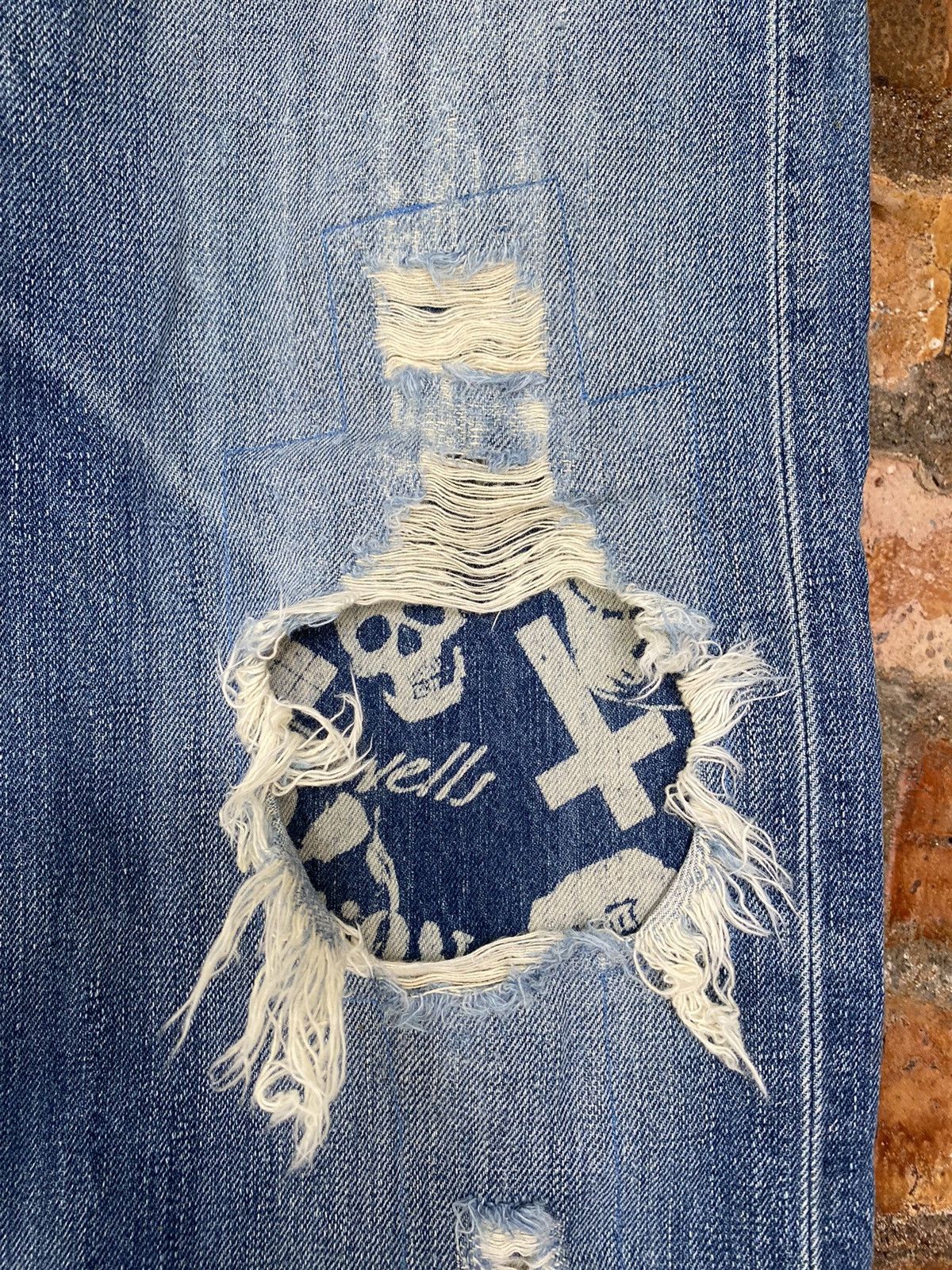 Japanese Brand Vtg Levis Distressed Cross Custom/Rebuild in Japan Size US 29 - 8 Thumbnail