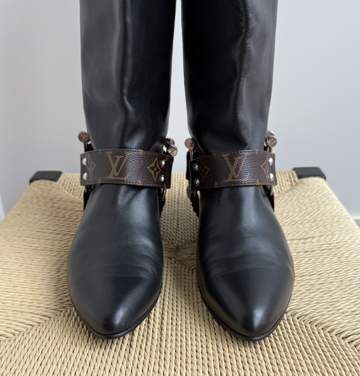 Louis Vuitton Louis Vuitton Rhapsody Monogram Tall Knee Moto Leather Boots Size US 10 / IT 40 - 3 Thumbnail