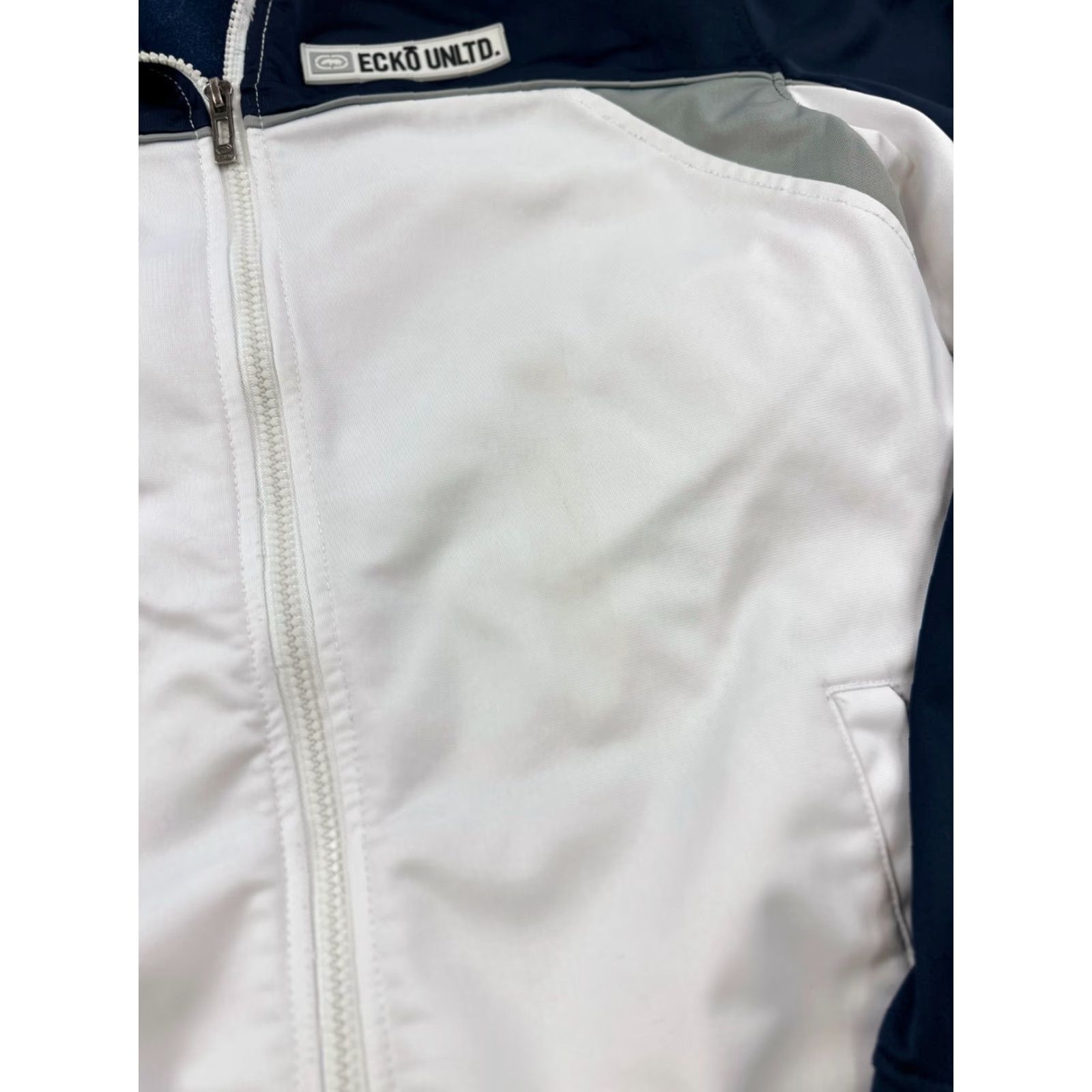 Ecko Unltd. Ecko Unltd Jacket Mens XL White Colorblock Tricot Track Long Sleeve Full Zip Size US XL / EU 56 / 4 - 3 Thumbnail