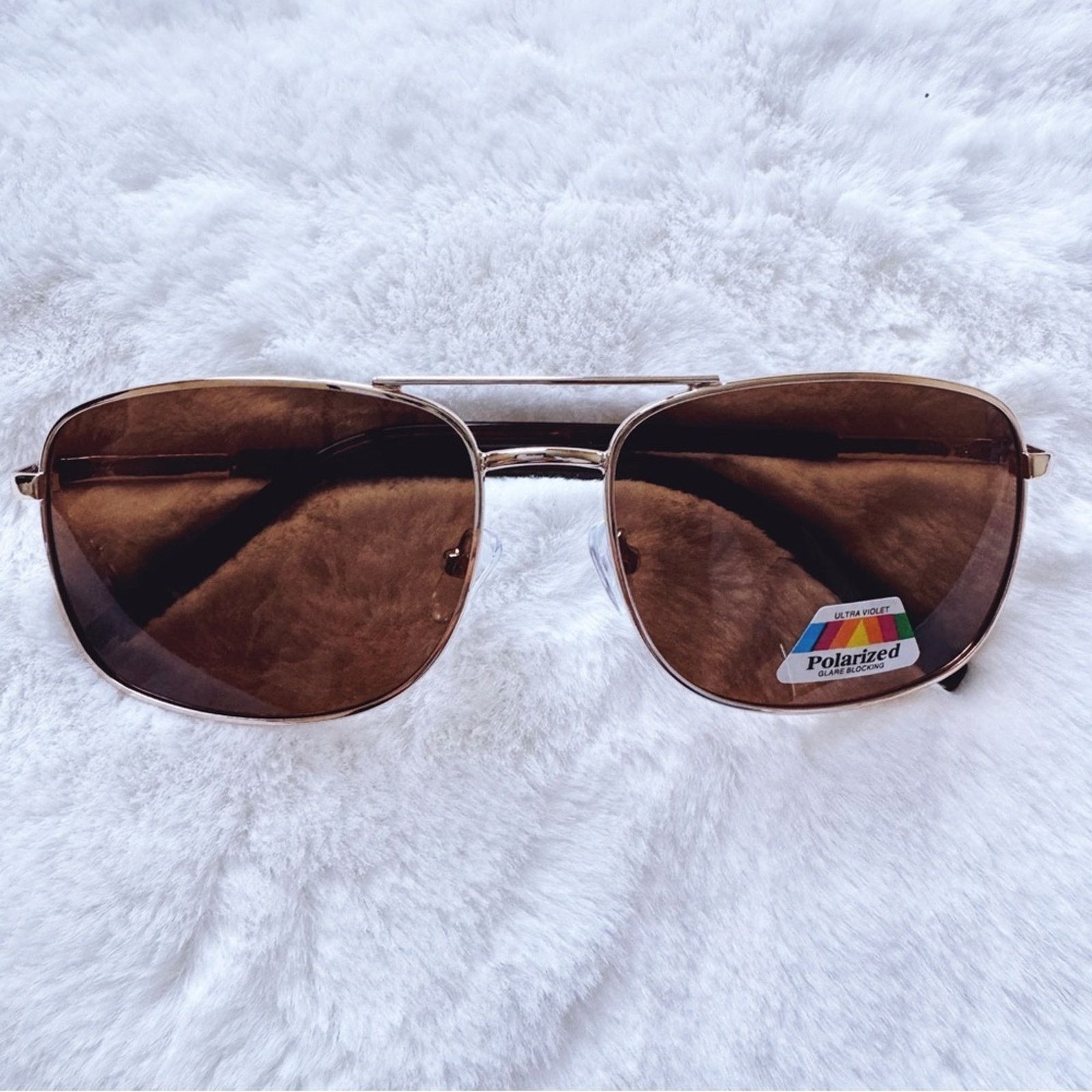 Other Troy Brown Rectangular Polarized Sunglasses Size ONE SIZE - 4 Thumbnail