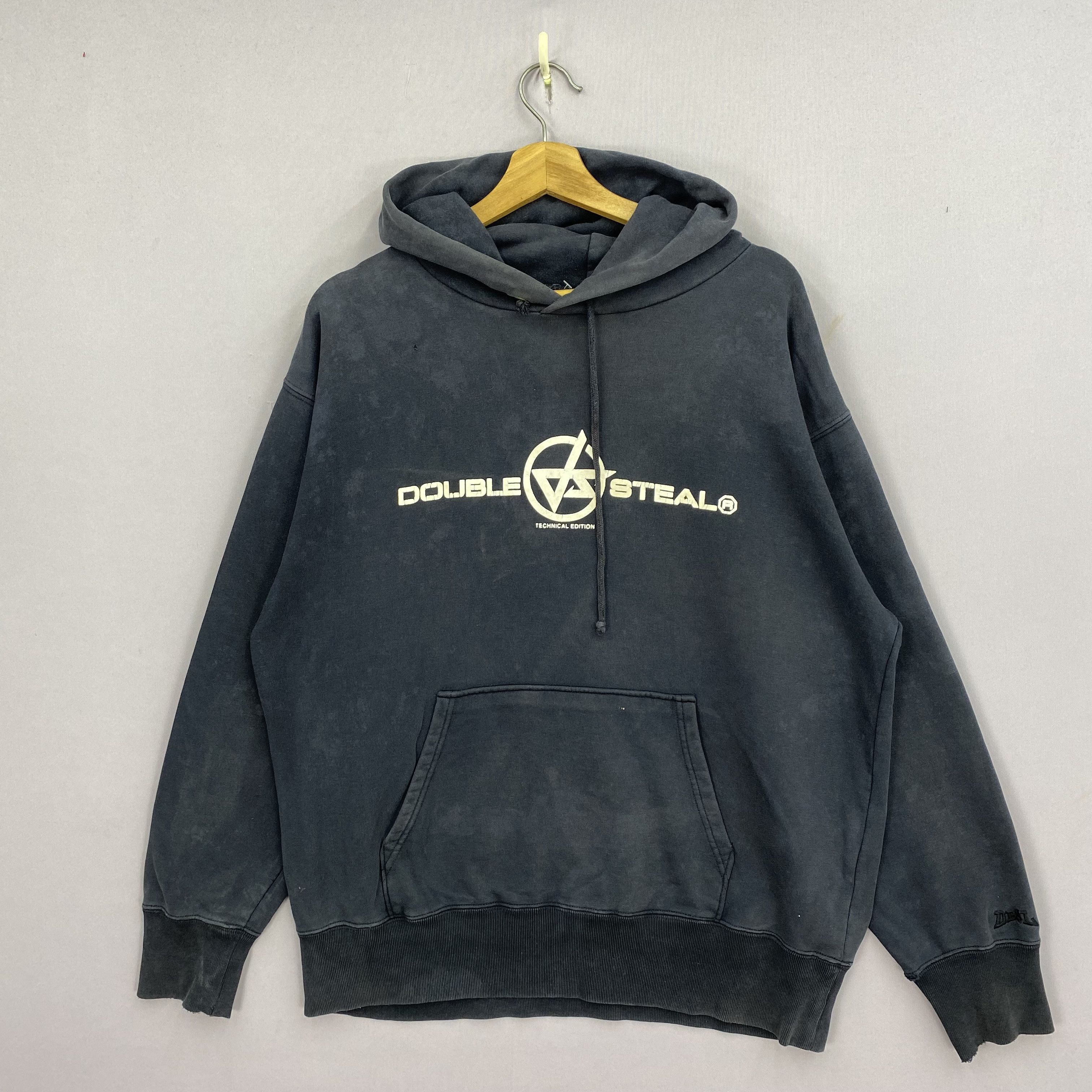 Japanese Brand Vintage Double Steeal Sweater Y2K Hoodie Faded Sweatshirt Size US L / EU 52-54 / 3 - 1 Thumbnail