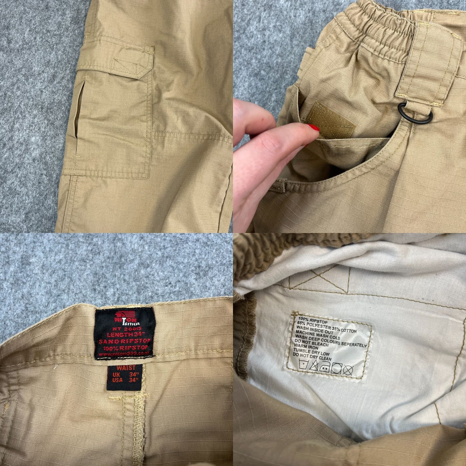 Vintage VINTAGE Niton Cargo Trousers Mens 32 Beige Straight Cargo Pant 5-Pocket Comfort Regular Modern Military Style Mens Size US 32 / EU 48 - 8 Thumbnail