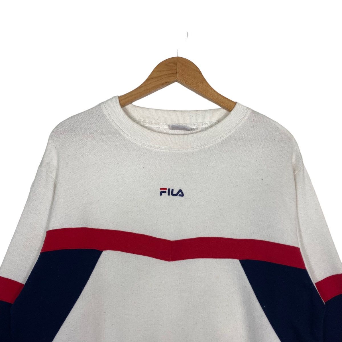 Fila × Japanese Brand Vintage 90s Fila Center Logo Colourblock Crewneck Sweatshirt Size US M / EU 48-50 / 2 - 3 Thumbnail